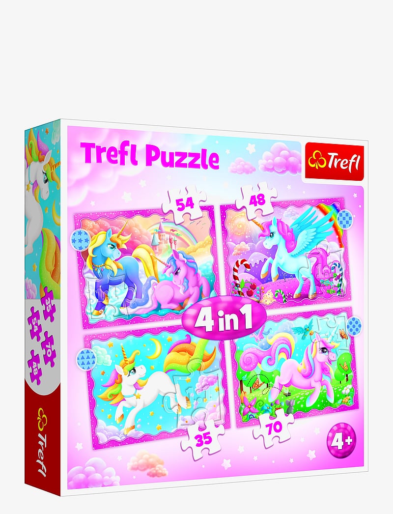Trefl - TREFL 4 i 1 35+48+54+70 BIT UNICORNS&MAGIC - klassikalised pusled - pink - 1