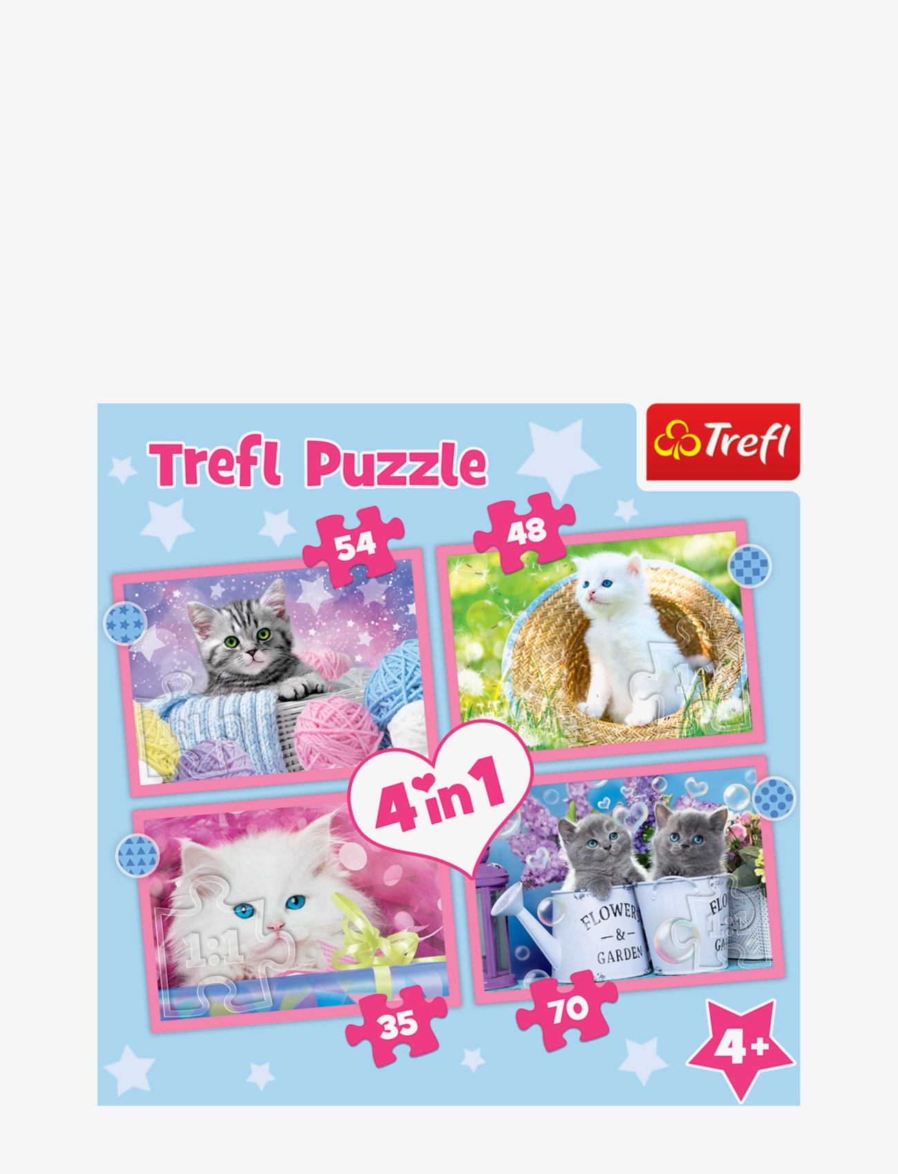 Trefl 4 I 1 35+48+54+70 Bit Fun Cats, Classic Puslespil, Multi/mønstret, Str: ONE SIZE