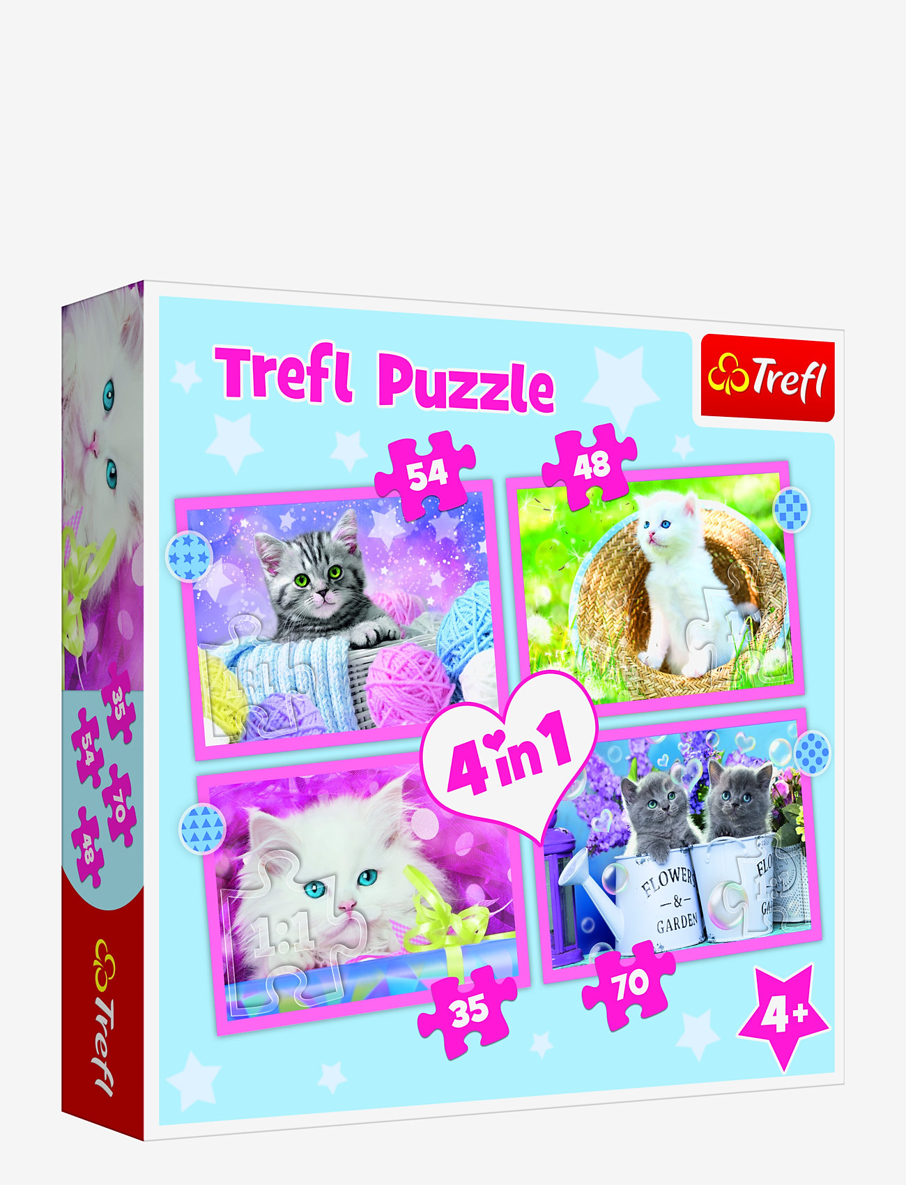 Trefl - TREFL 4 i 1 35+48+54+70 BIT FUN CATS - klassiska pussel - blue - 1