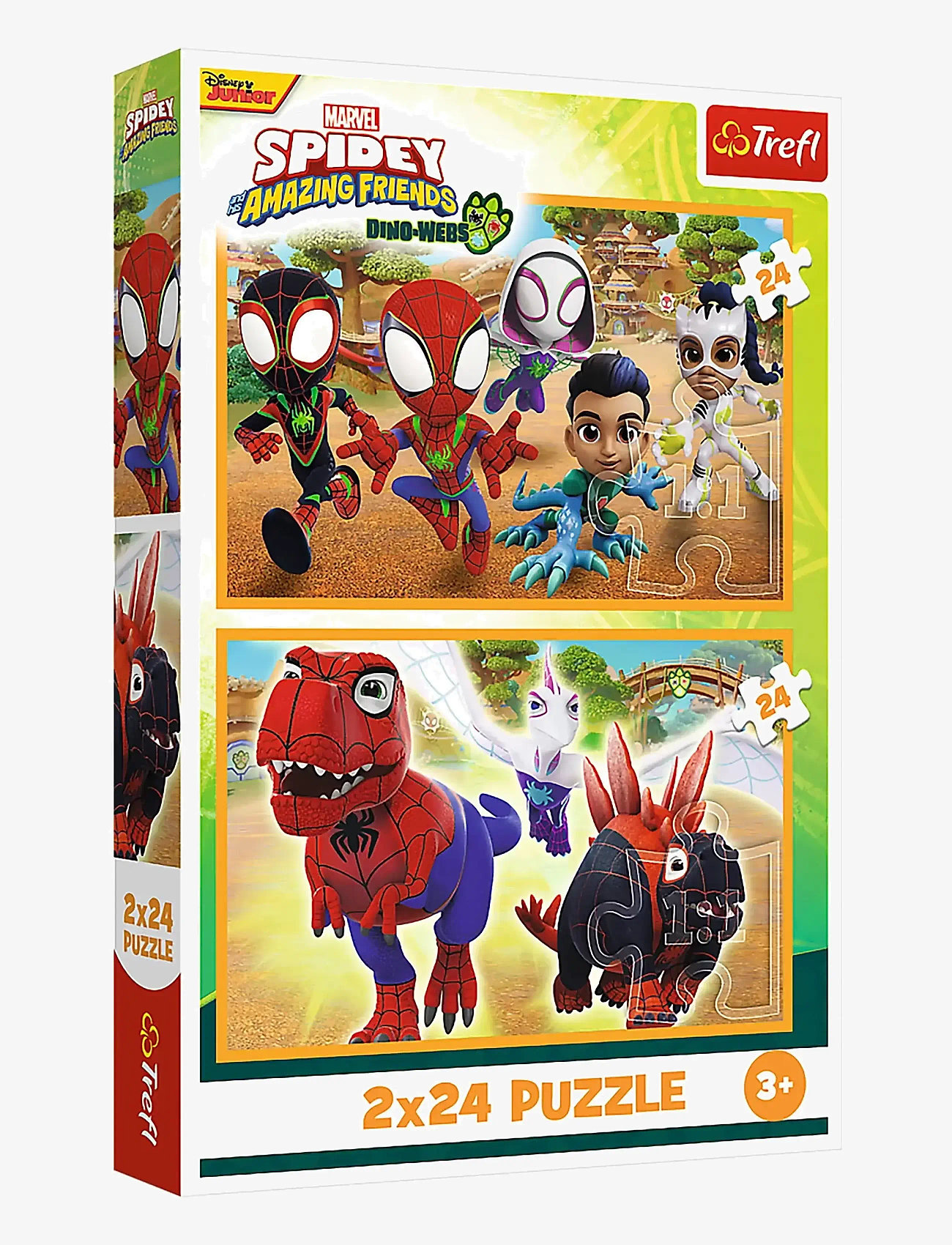 Trefl - PAPPUSSEL TREFL 2X24 BITAR SPIDEY AND DINOSAURS - klassiske puslespil - multi - 0