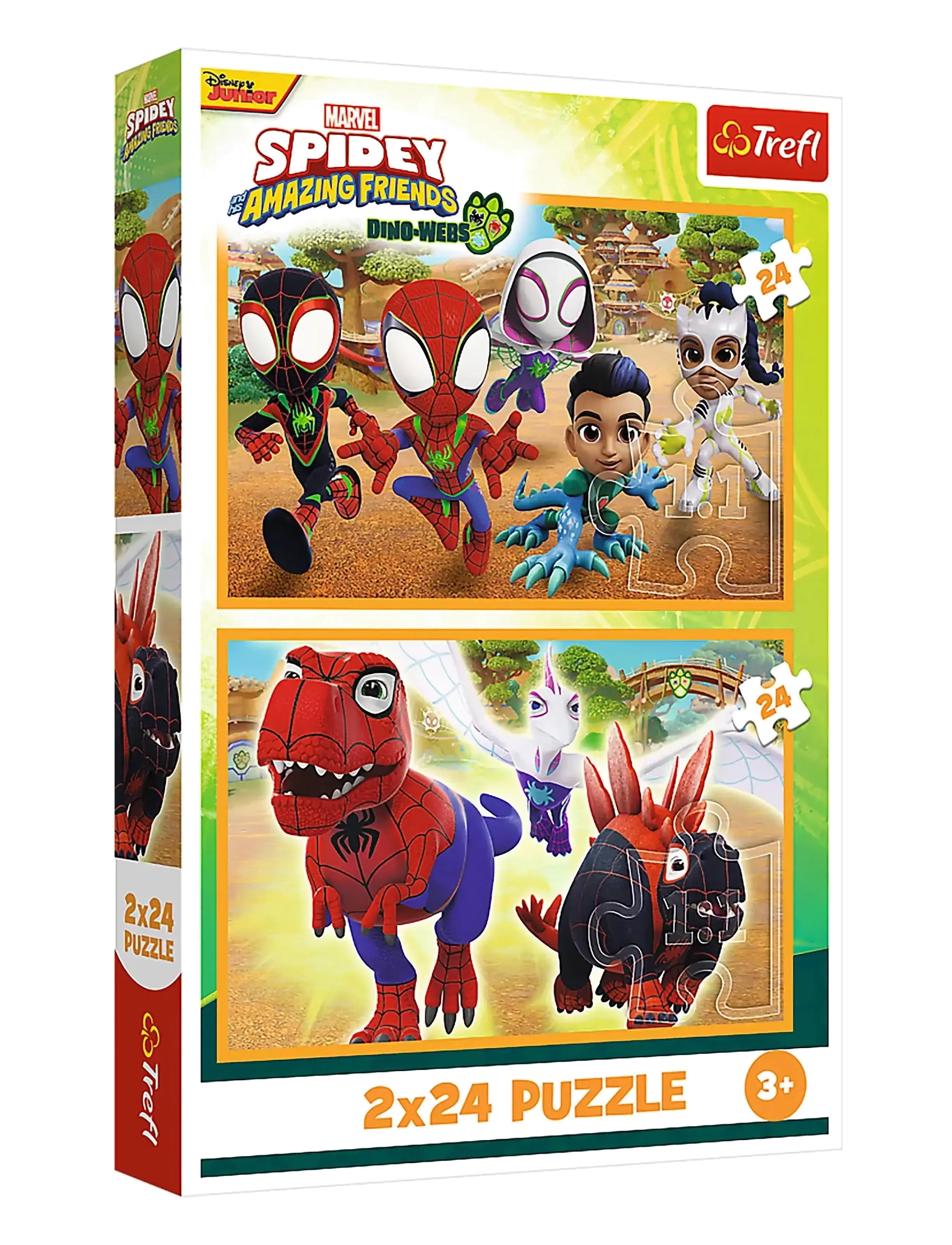 PAPPUSSEL TREFL 2X24 BITAR SPIDEY AND DINOSAURS - MULTI