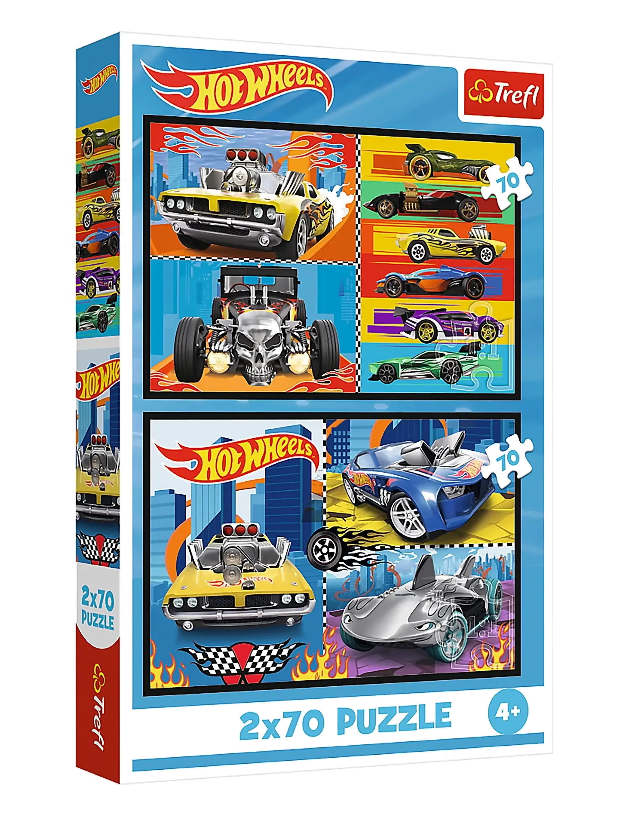 Trefl Pappussel Trefl 2X70 Bitar Hot Wheels, Børn, Classic Puslespil, Multi/mønstret, Str: ONE SIZE