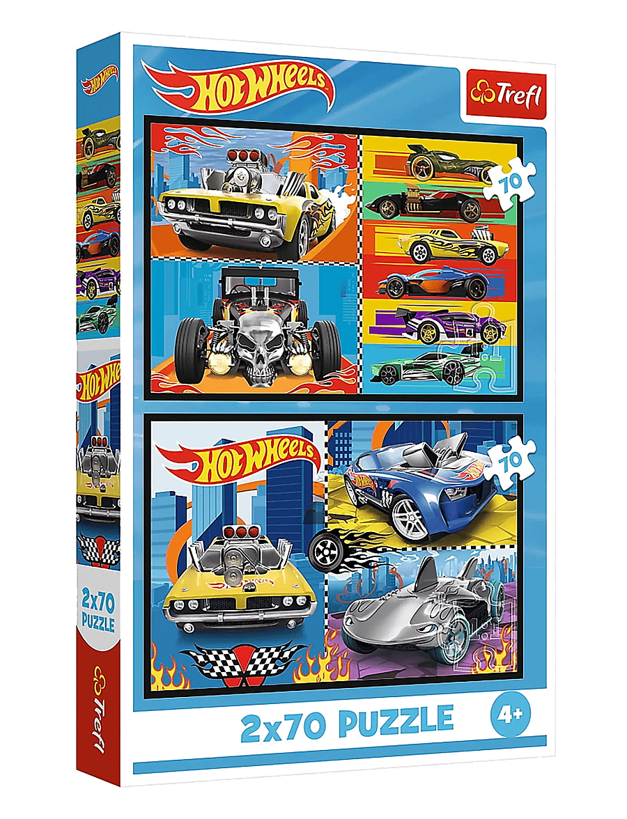 Trefl - PAPPUSSEL TREFL 2X70 BITAR HOT WHEELS - klassiska pussel - multi - 0