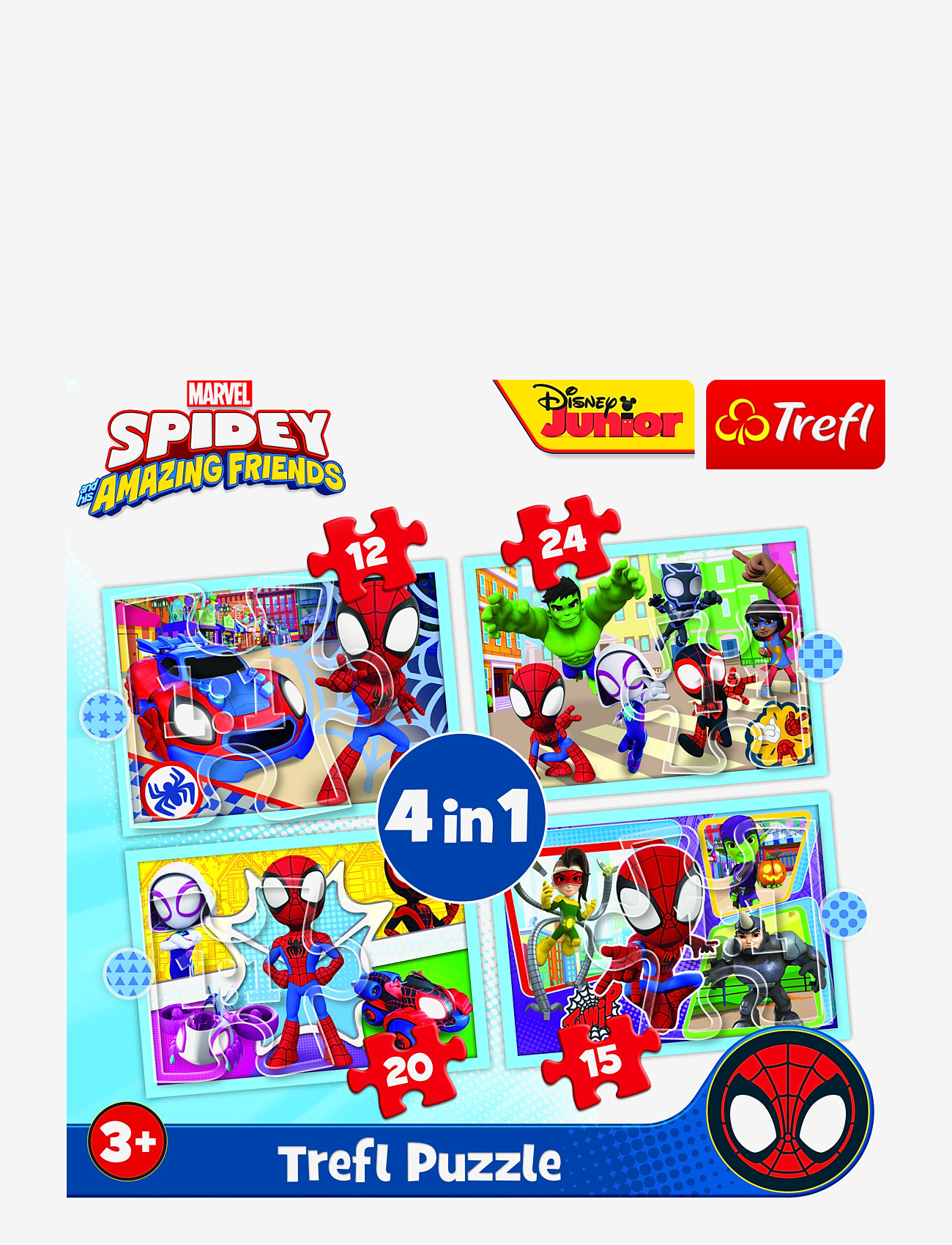 Trefl - TREFL 4 i 1 12+15+20+24 BIT MARVEL SPIDEY - klassische puzzles - multi - 0