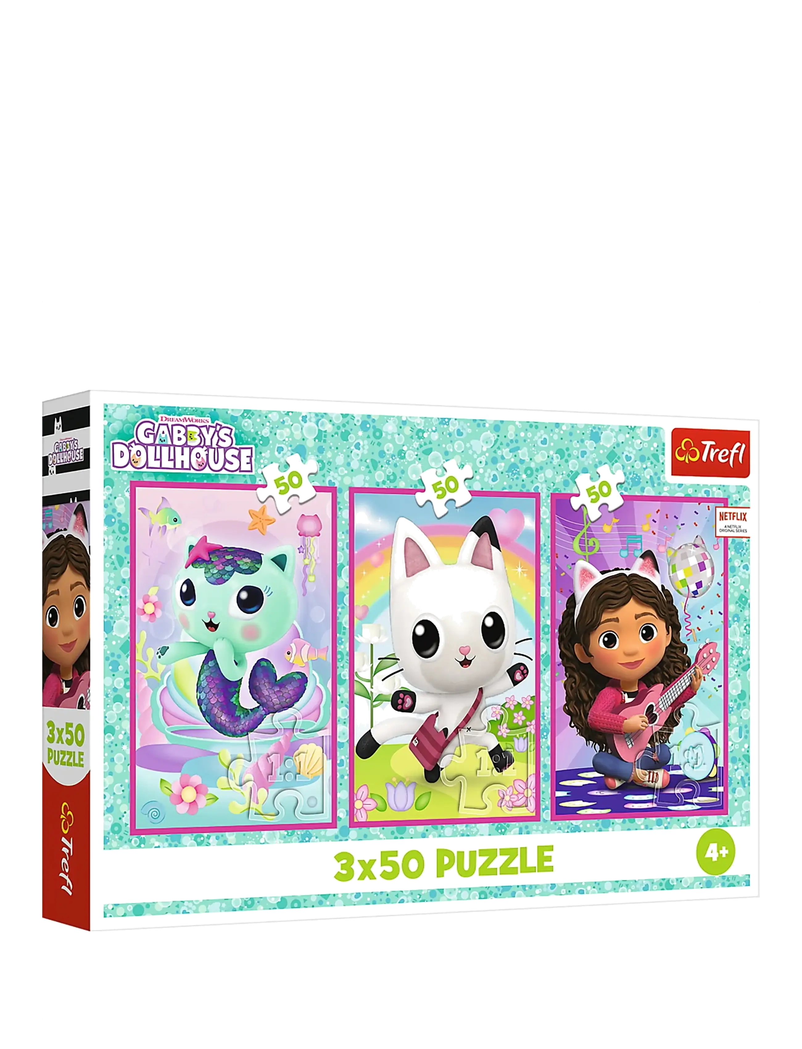 Trefl Pappussel 3X50 Bitar Gabby's Dollhouse, One Size, Puzzles, Mehrfarbig/gemustert - Classic Kinder