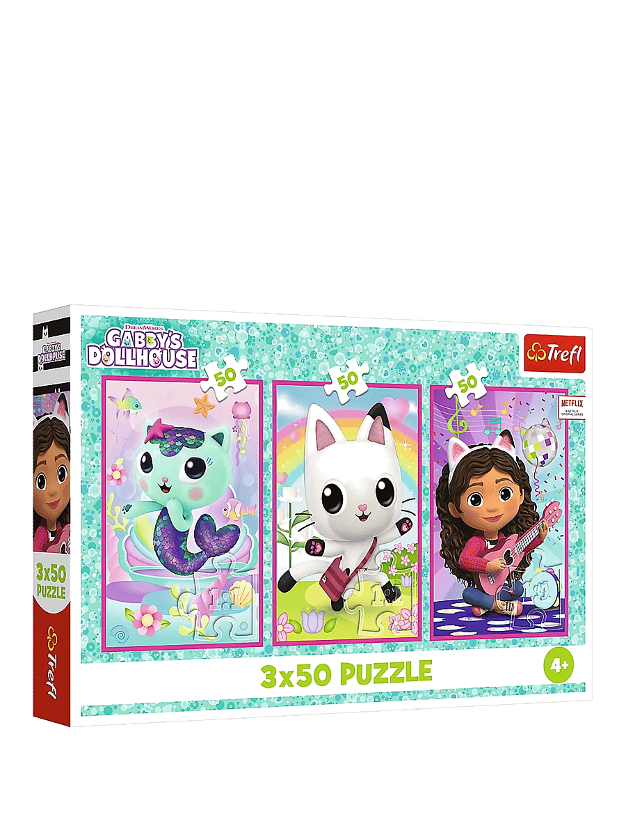 Trefl - PAPPUSSEL TREFL 3X50 BITAR GABBY'S DOLLHOUSE - klassieke puzzels - multi - 0