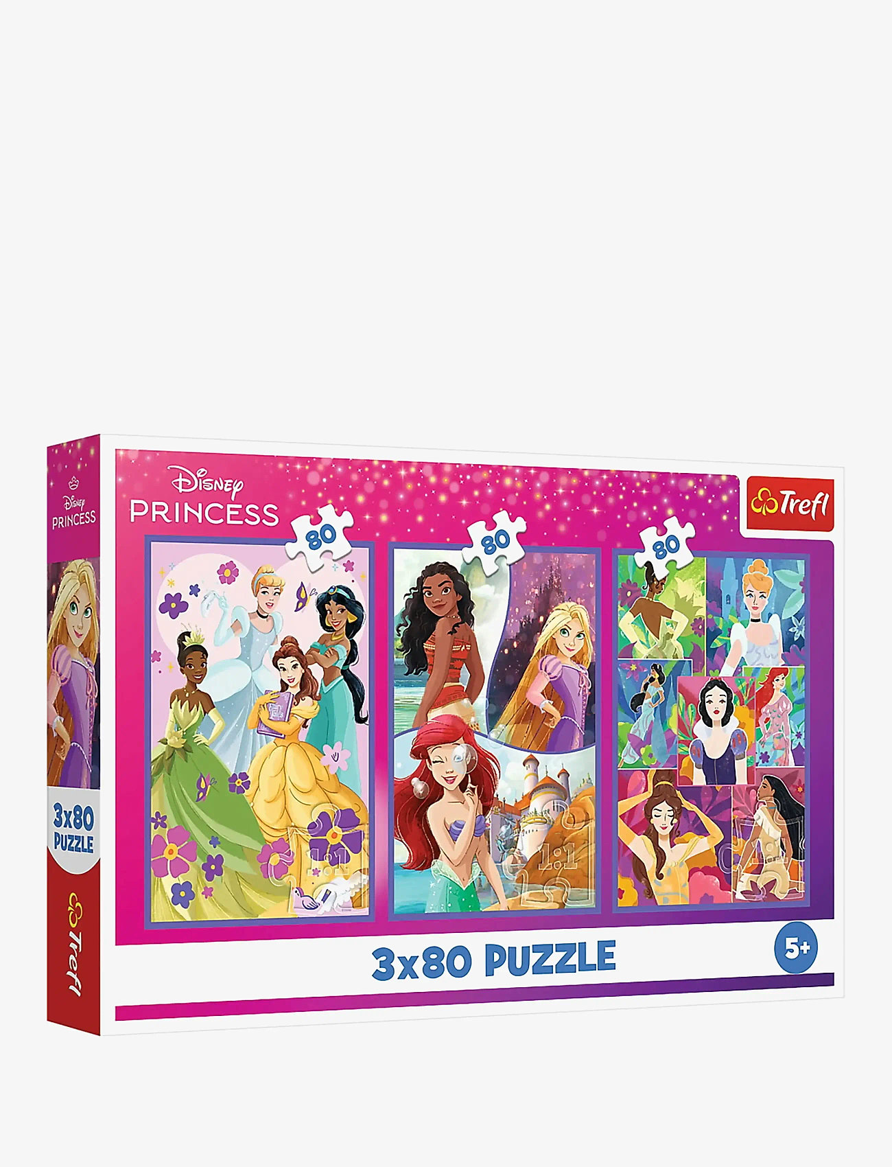 Trefl - PAPPUSSEL TREFL 3X80 BITAR DISNEY PRINCESS - klassiske puslespil - multi - 0