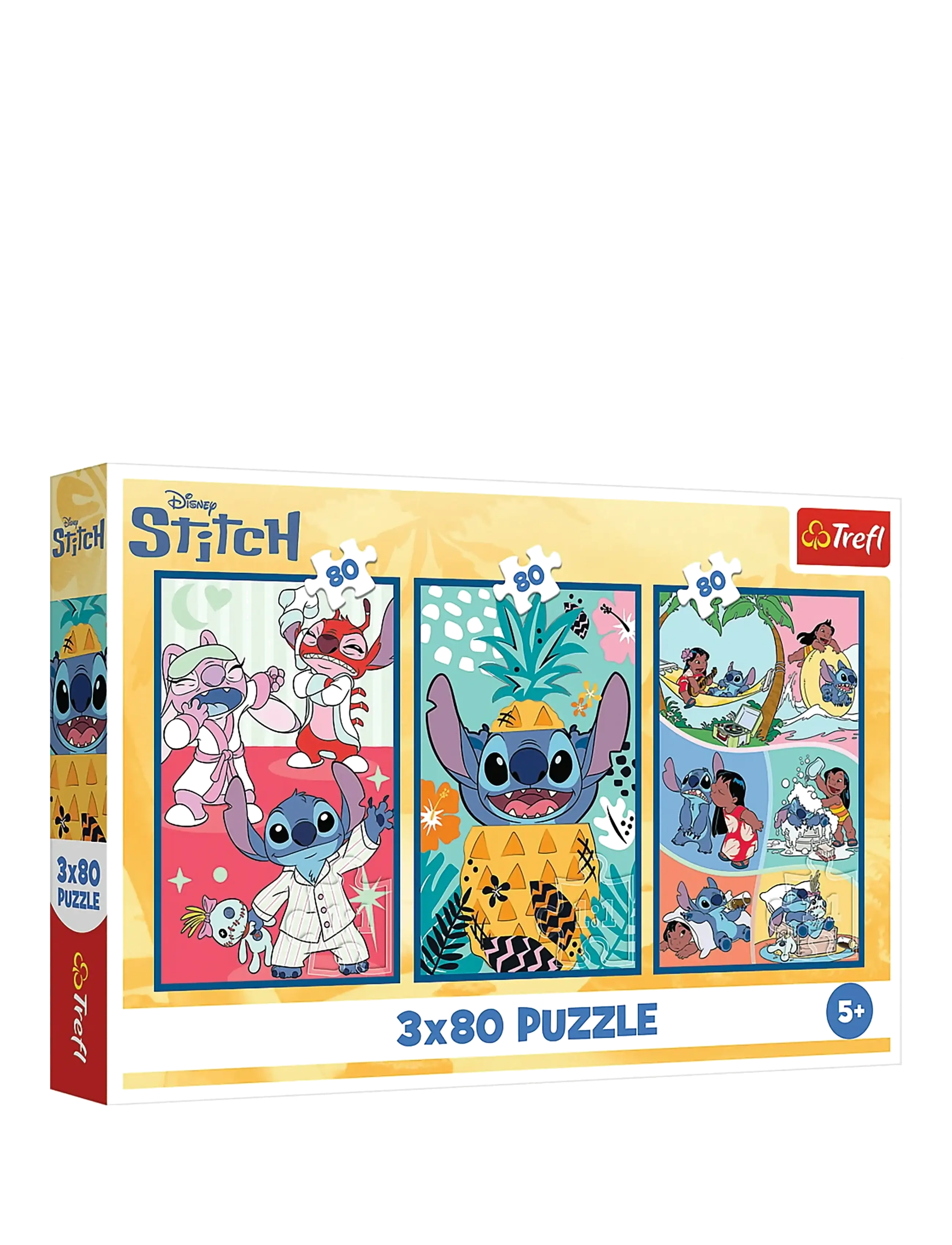 Trefl Pappussel Trefl 3X80 Bitar Lilo & Stitch, Classic Puslespil, Multi/mønstret, Str: ONE SIZE