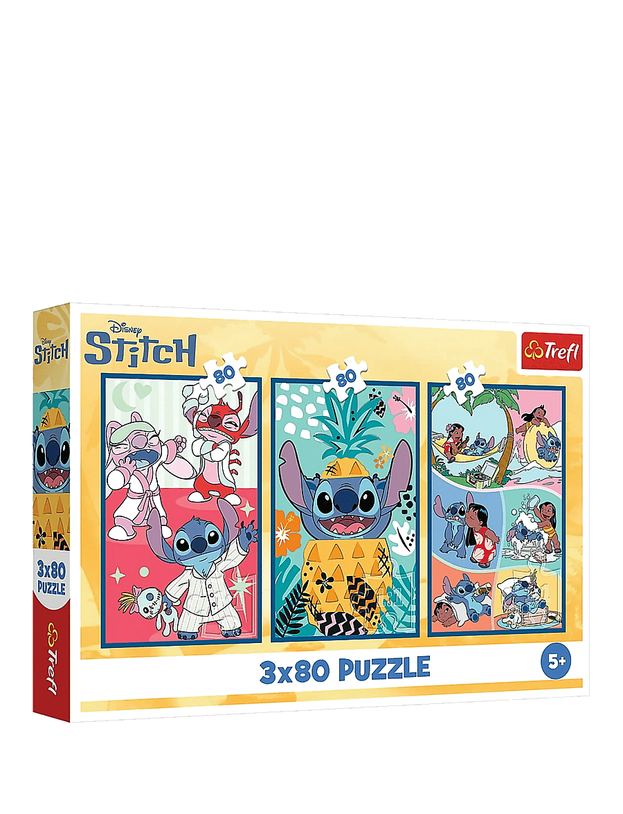 Trefl - PAPPUSSEL TREFL 3X80 BITAR LILO & STITCH - klassische puzzles - multi - 0