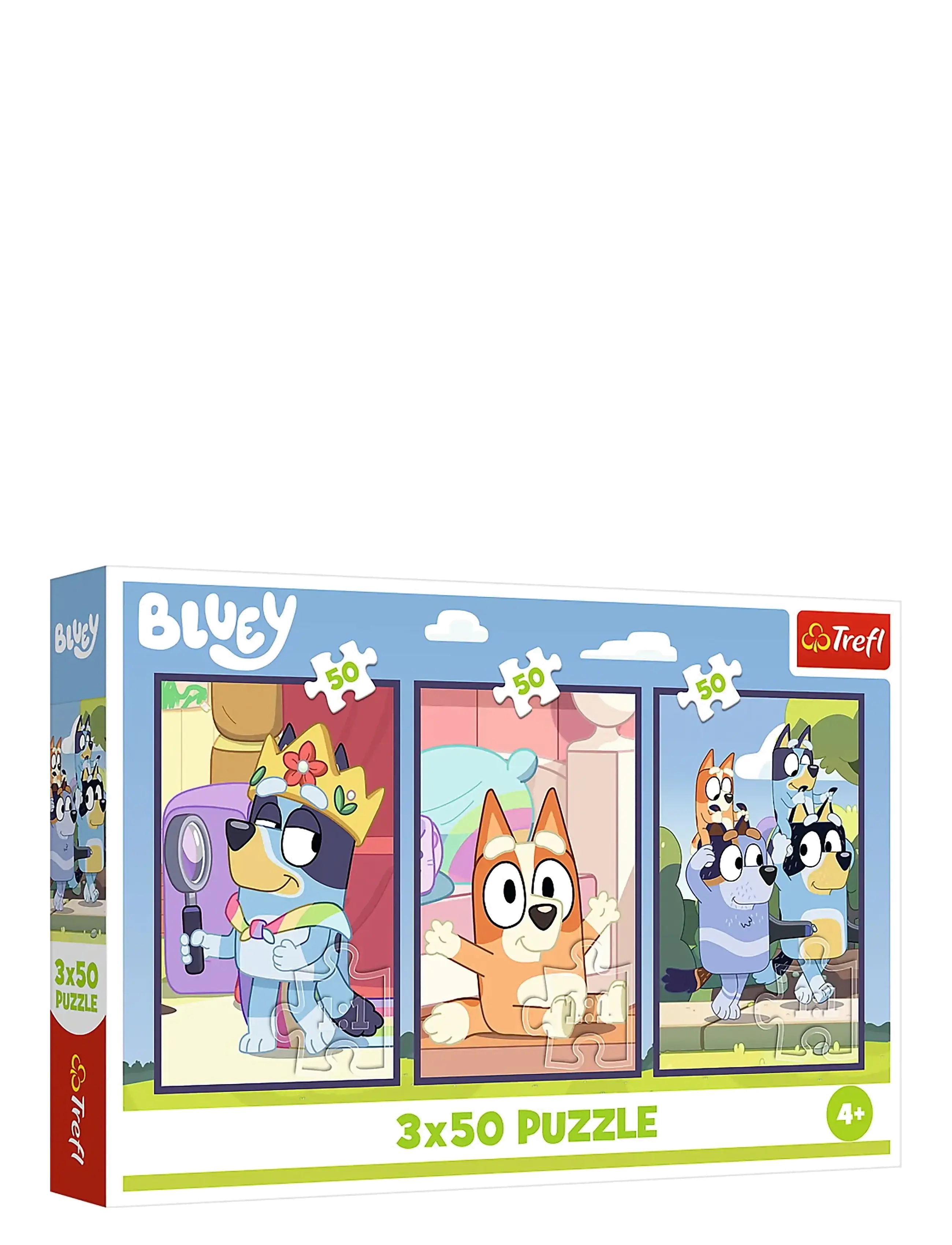 Trefl Pappussel 3X50 Bitar Bluey Family, One Size, Puzzles, Blau - Classic Kinder