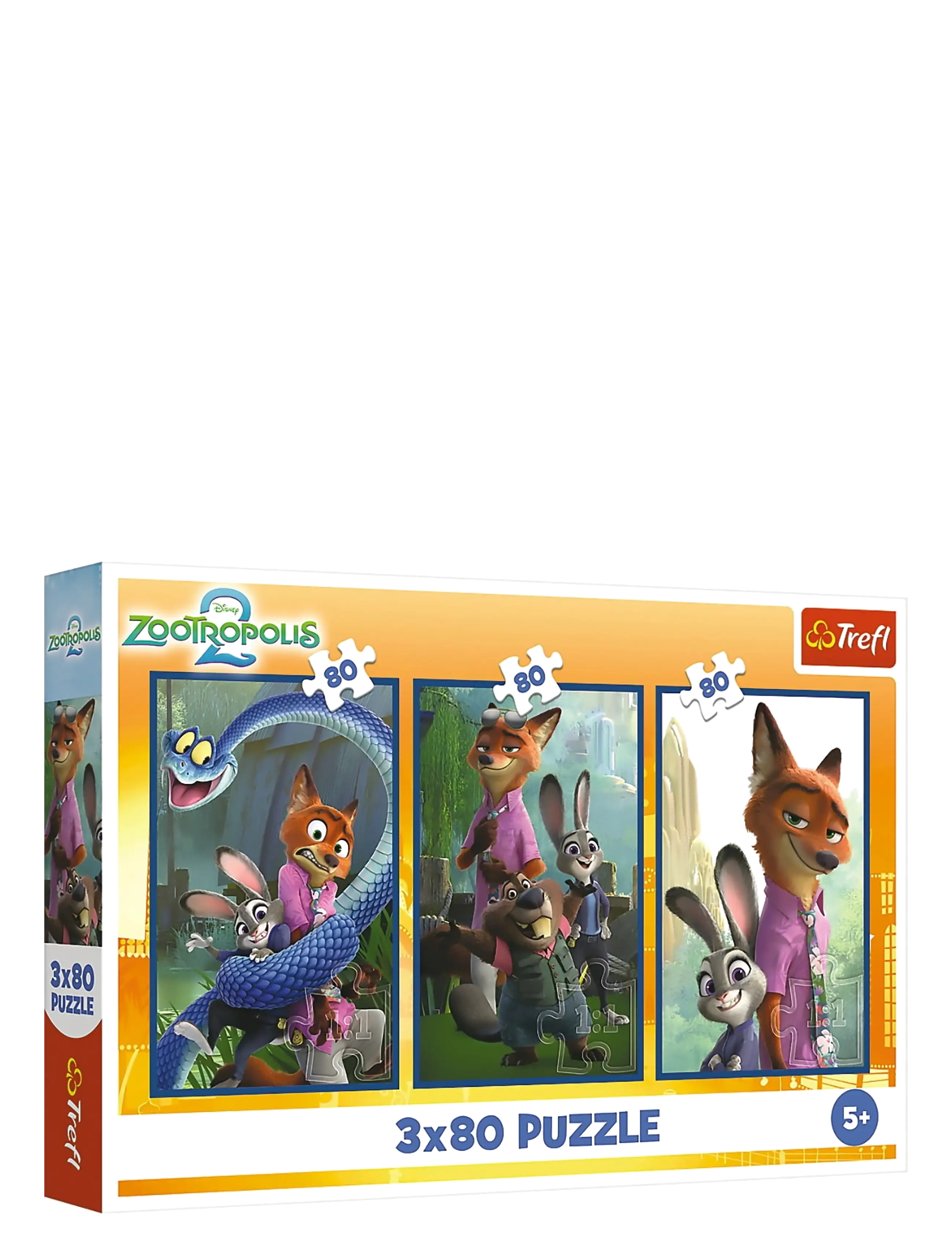 Trefl Pappussel 3X80 Bitar Zootropolis 2, One Size, Puzzles, Mehrfarbig/gemustert - Classic Kinder