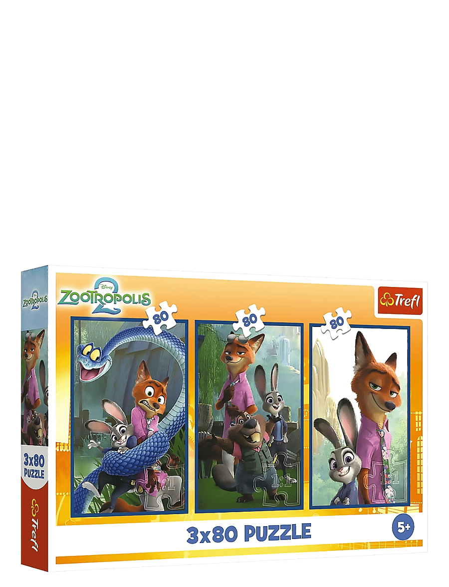 Trefl - PAPPUSSEL TREFL 3X80 BITAR ZOOTROPOLIS 2 - klassikalised pusled - multi - 0