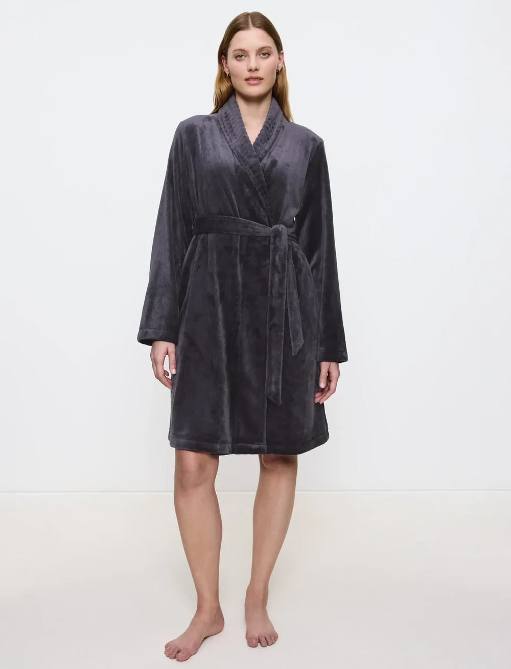 Triumph - Robes Fleece Robe 01 - bademäntel - ink gray - 0