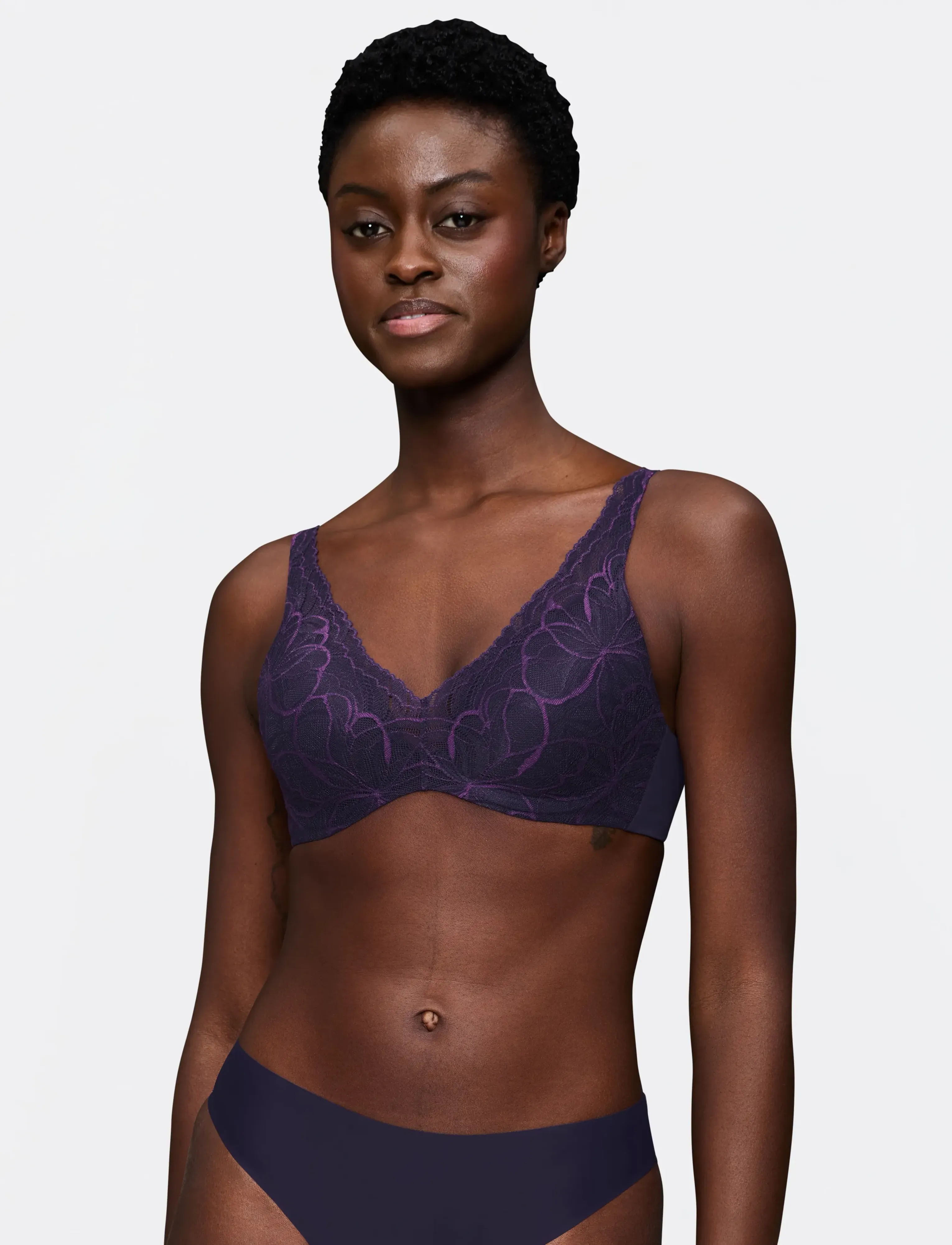 Triumph Body Make-Up Illusion Lace Wp, 75 B, Bras & Oberteile, Lila - Plunge Bras, Frauen
