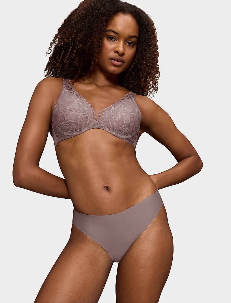 Triumph - Body Make-Up Illusion Lace Highleg - briefs - pigeon grey - 3