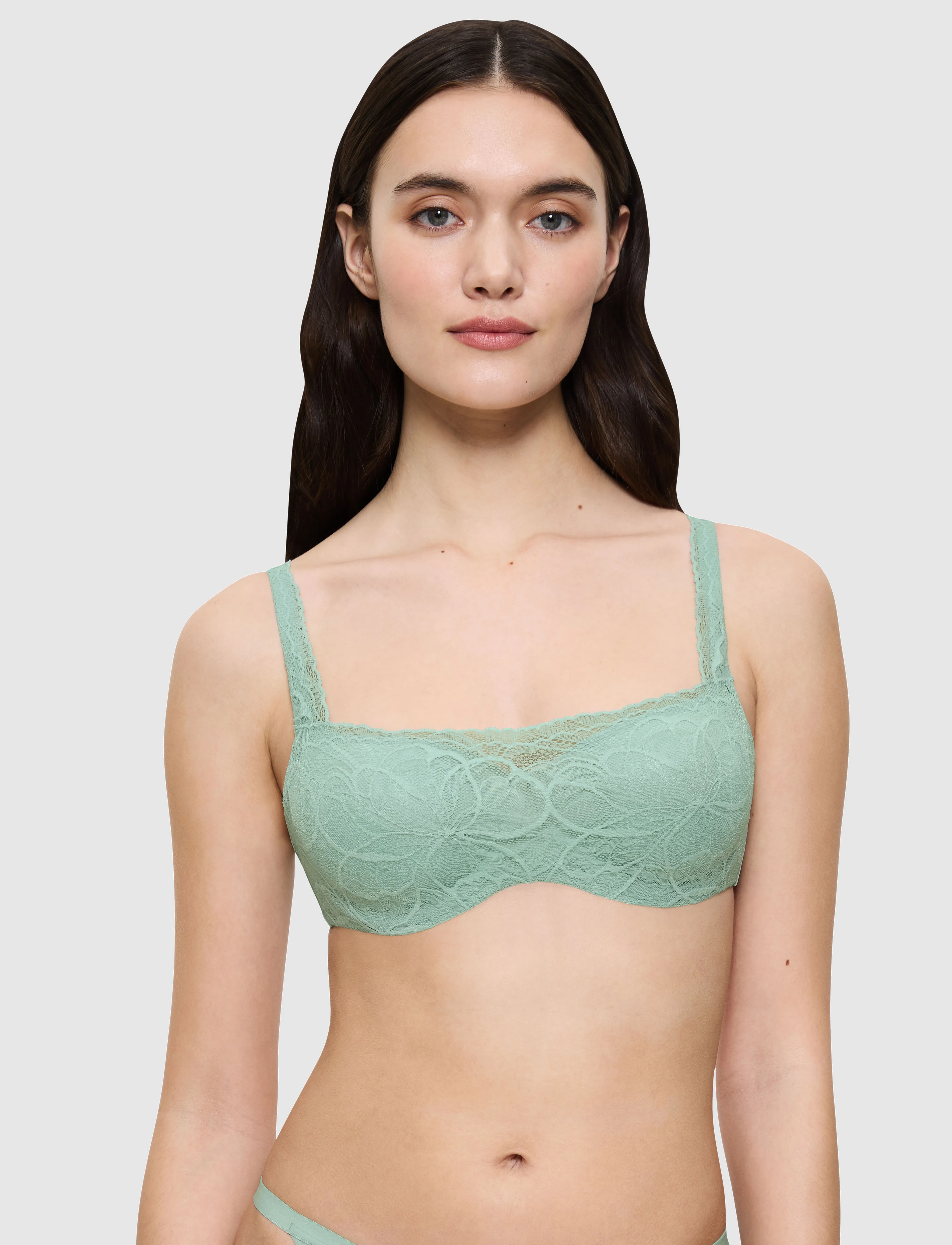 Triumph Body Make-Up Illusion Lace Balconette, 85 E, Bras & Oberteile, Grün - Balconette Bras, Frauen