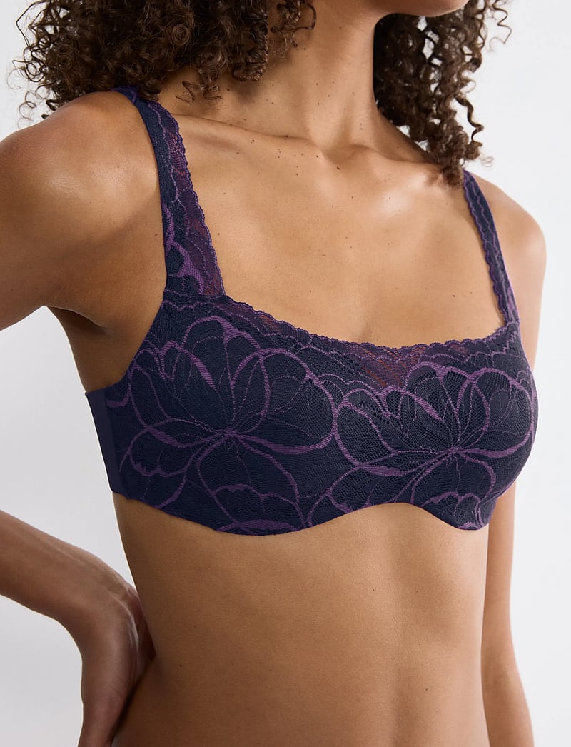 Triumph - Body Make-Up Illusion Lace Balconet - balconette bras - prussian blue - 3