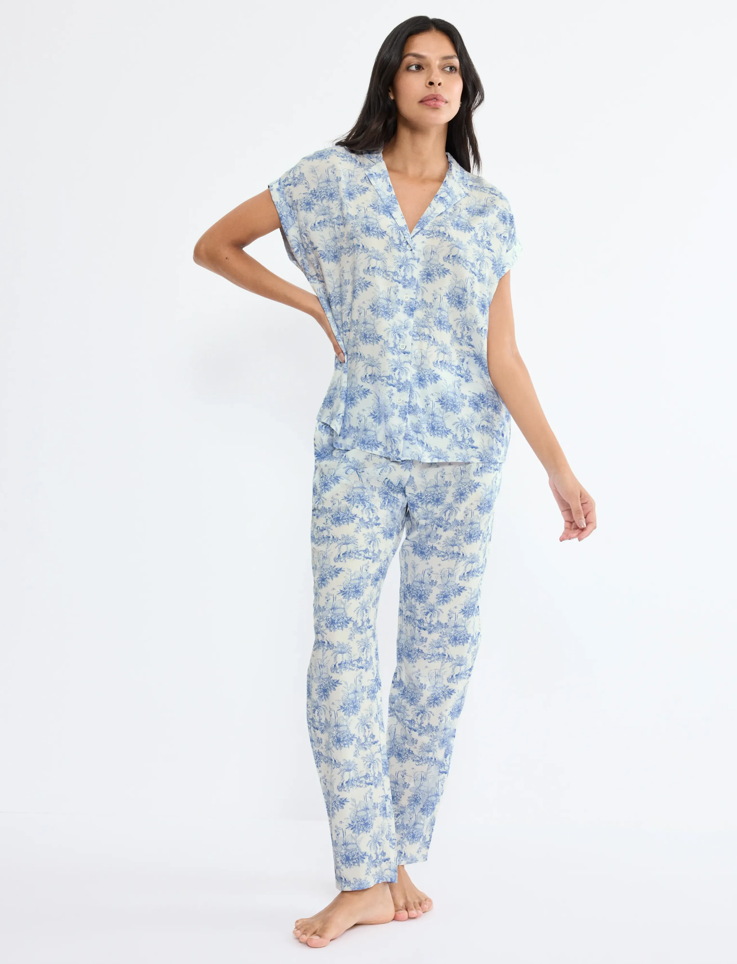 Triumph Boyfriend Fit Pw X, Kvinder, Boyfriend Fit Pyjamas Sæt, Hvid, Str: 46