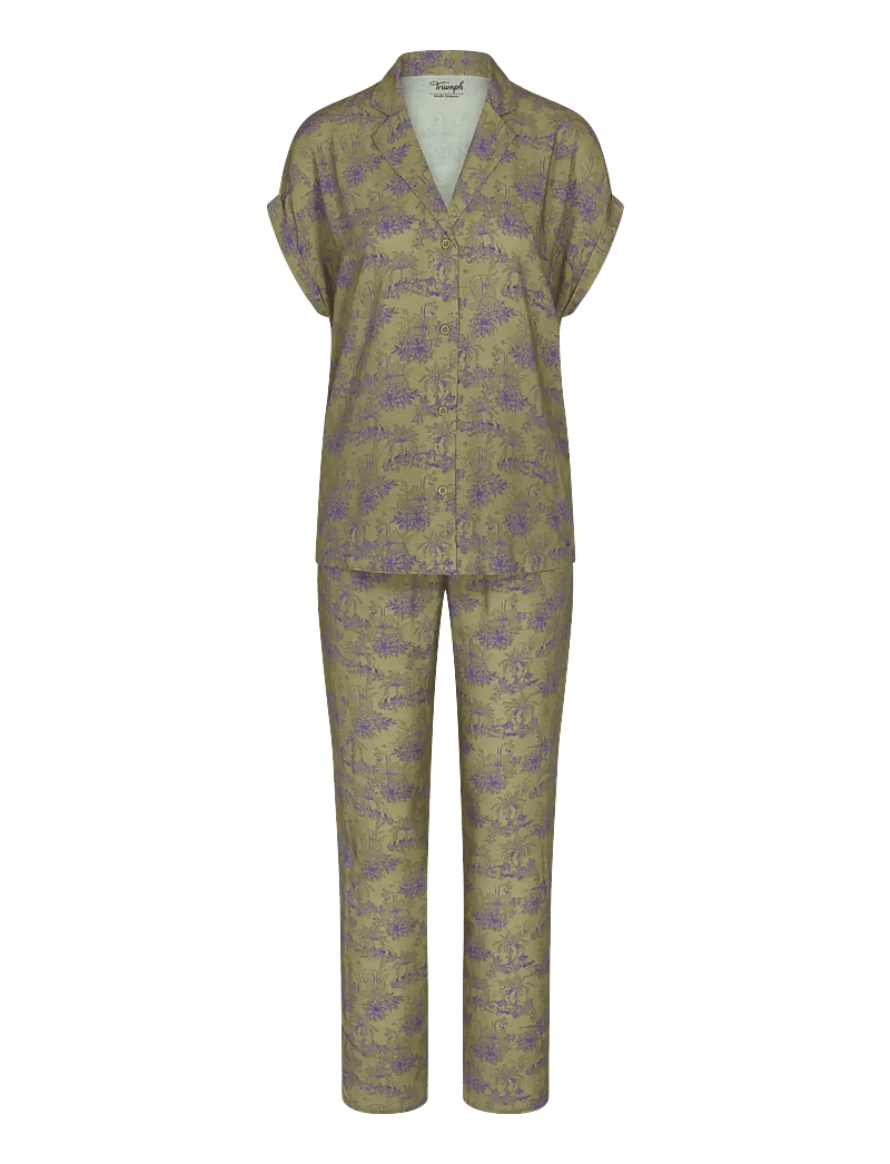 Triumph - Boyfriend Fit PW X - pidžaamad - green - dark combination - 1