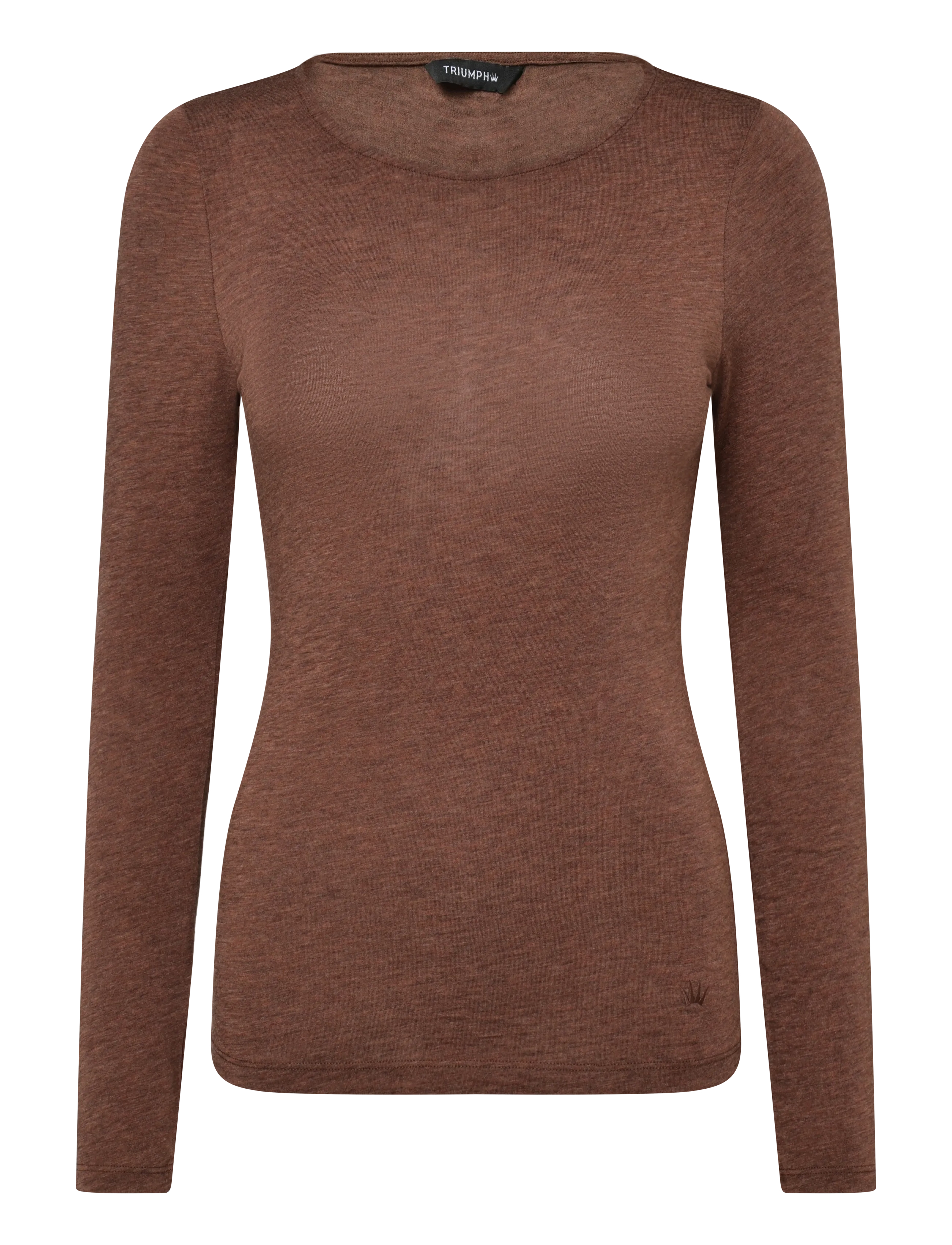Triumph Beauty Layers LSL Top 04 - T-Shirts & Tops - BROWN COMBINATION / brown