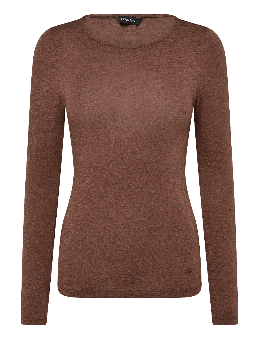 Triumph - Beauty Layers LSL Top 04 - langärmlige tops - brown combination - 1