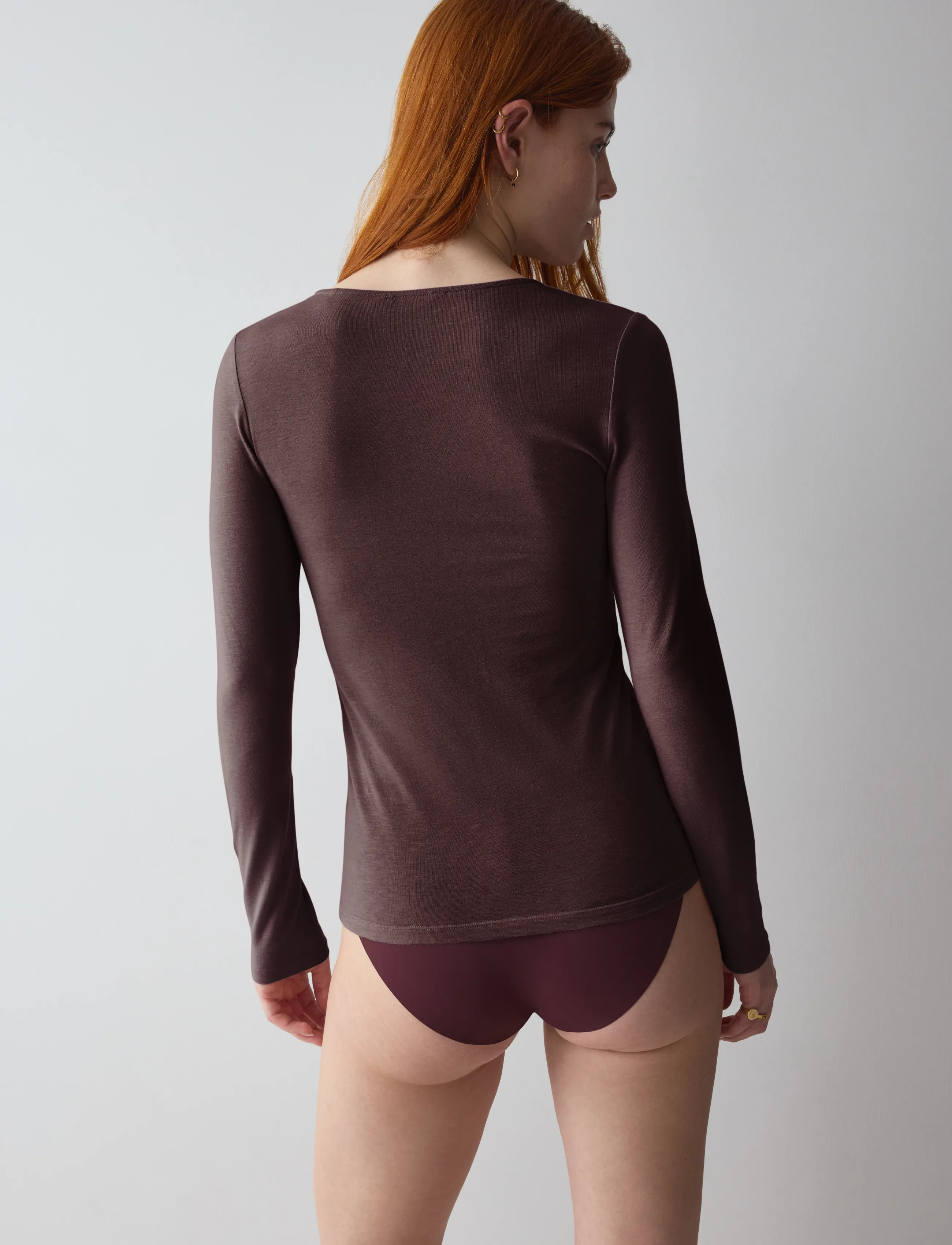 Triumph - Beauty Layers LSL Top 04 - langärmlige tops - brown combination - 3