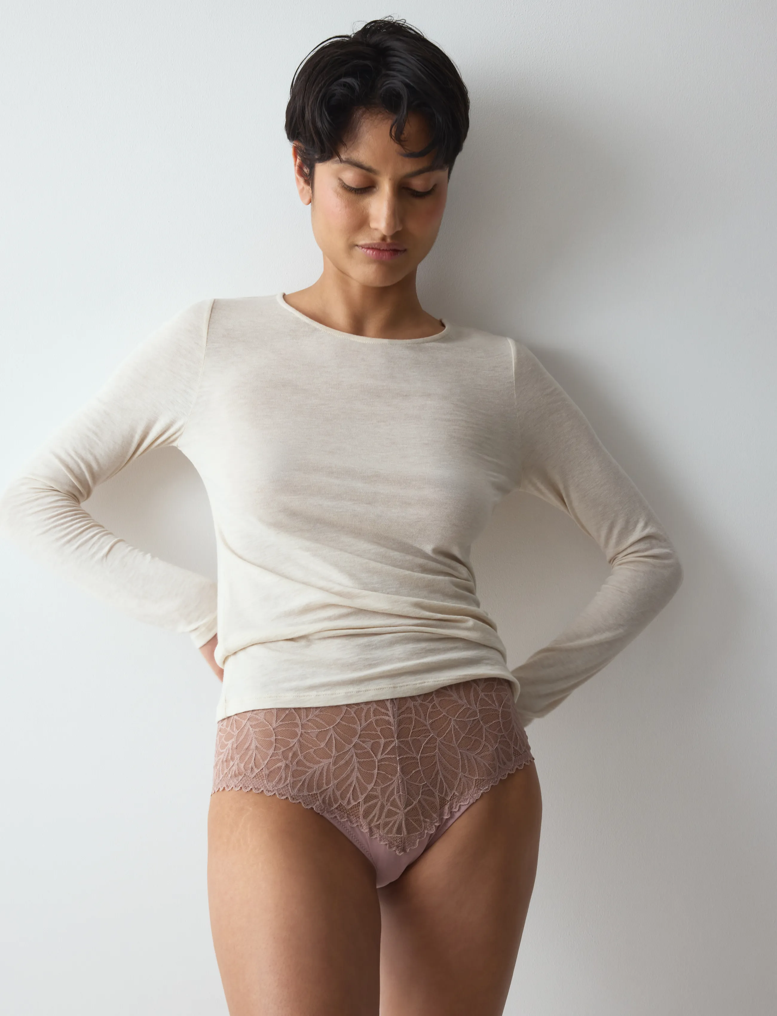Triumph - Beauty Layers LSL Top 04 - langärmlige tops - skin - light combination - 0