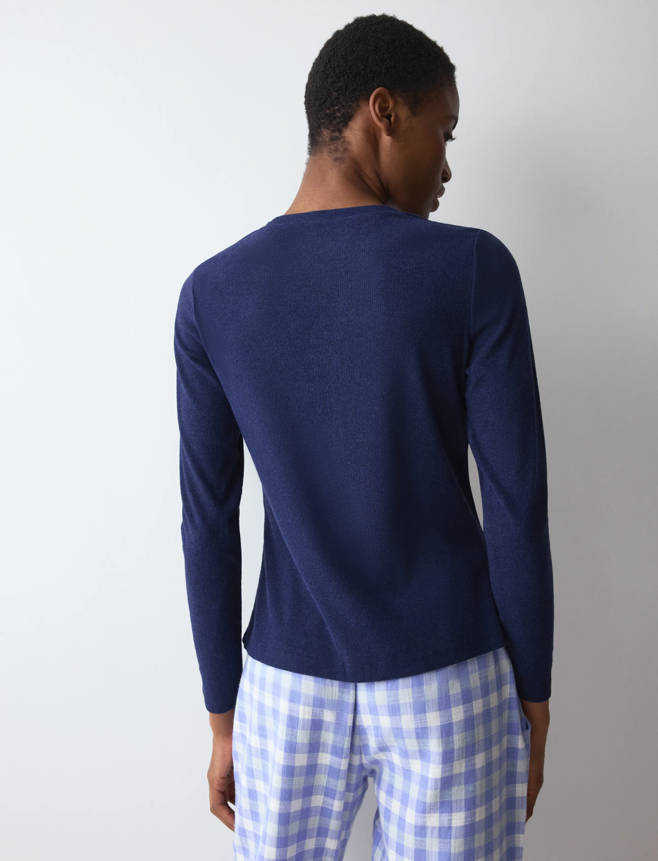 Triumph - Mix & Match LSL Top Soft - tops - blue - dark combination - 3