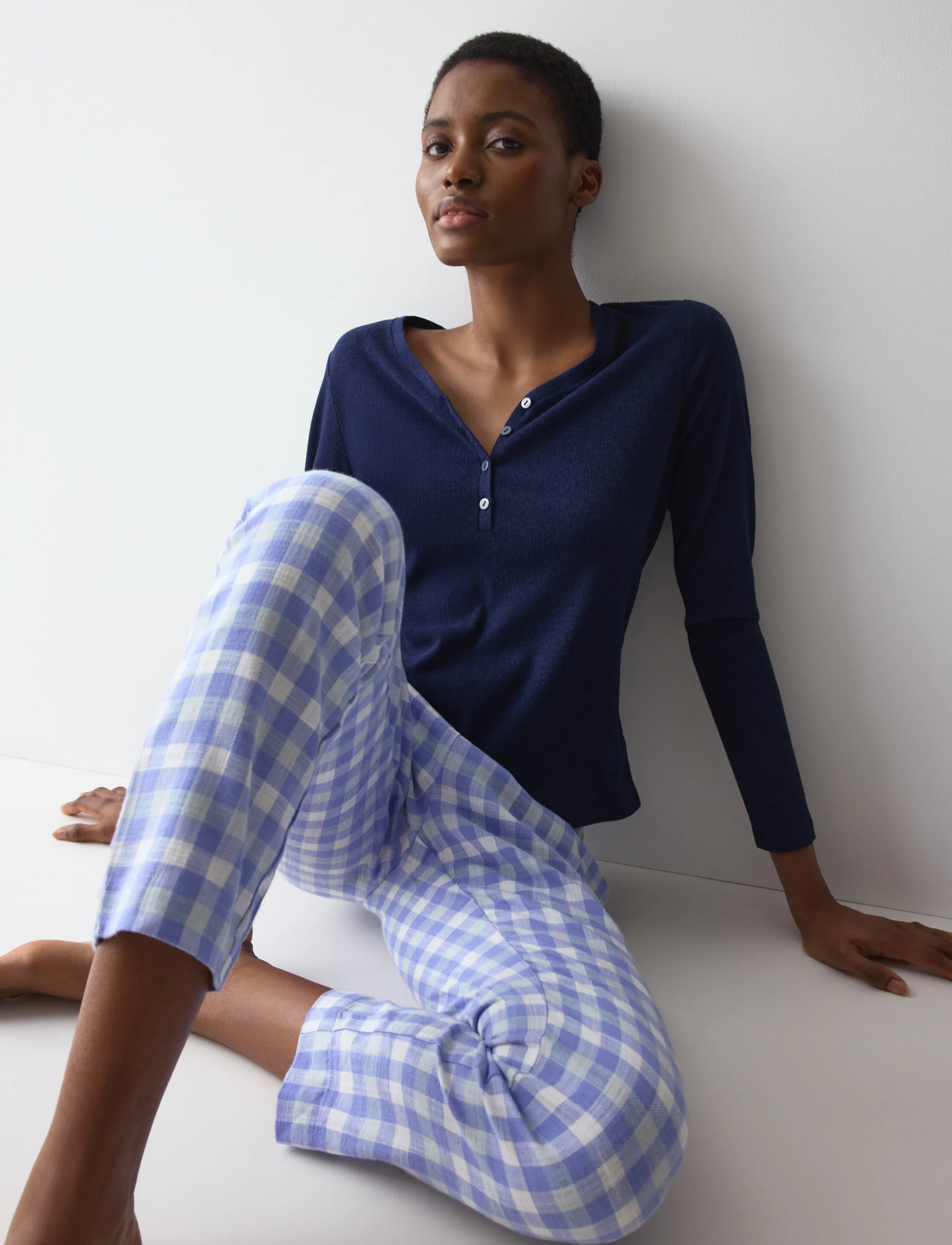 Triumph - Mix & Match LSL Top Soft - tops - blue - dark combination - 5