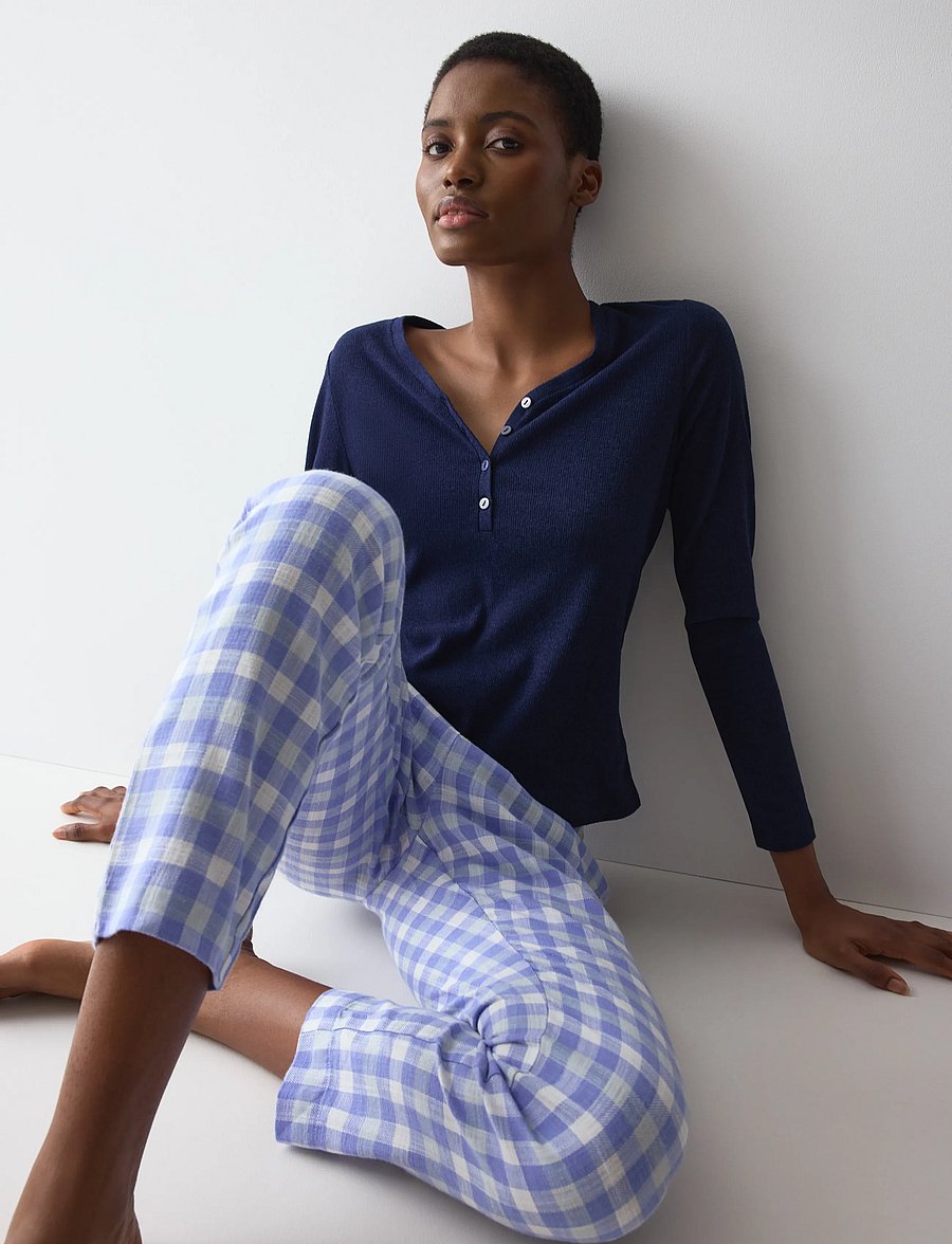 Triumph - Mix & Match LSL Top Soft - tops - blue - dark combination - 5