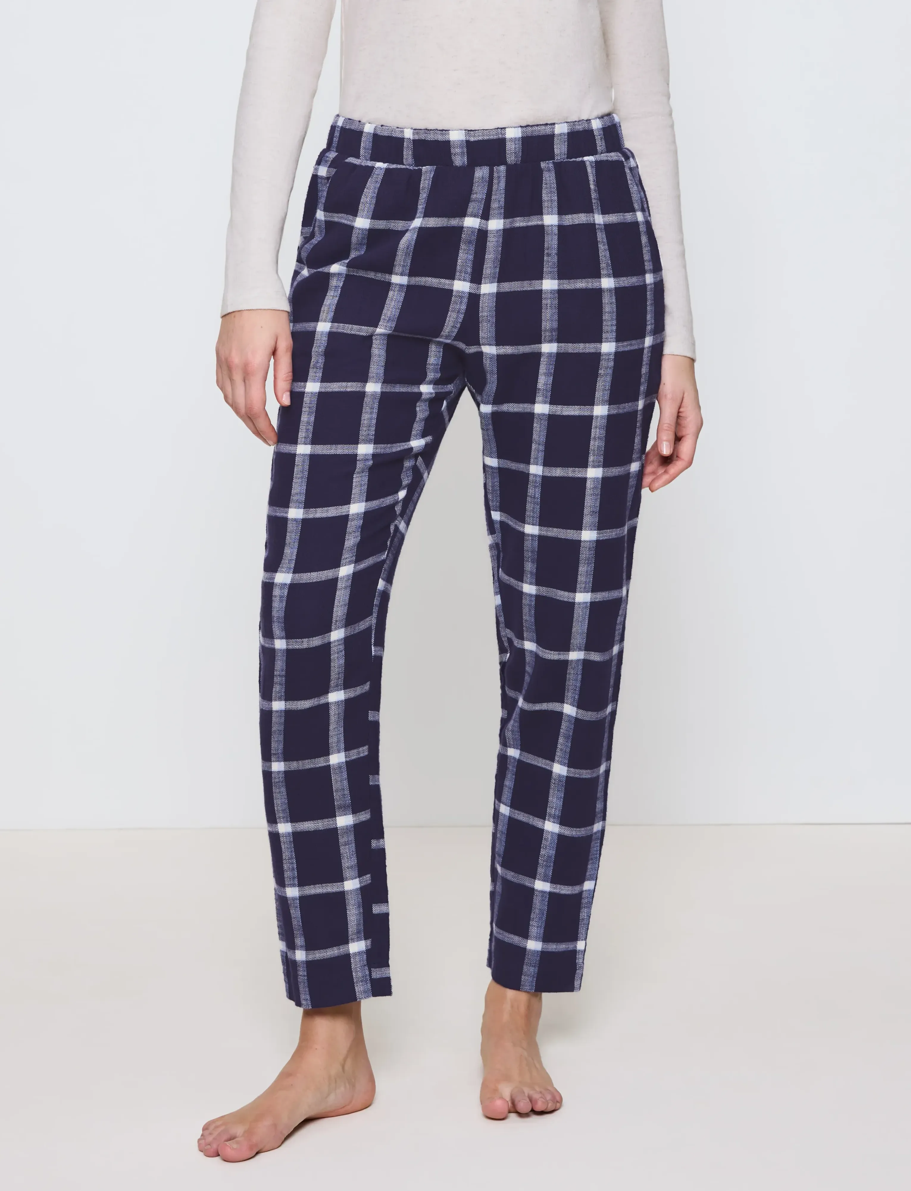 Triumph Mix & Match Tapered Trouser Flannel 02 X, 44, Navy, Nat- Og Loungewear > Bukser, Dame