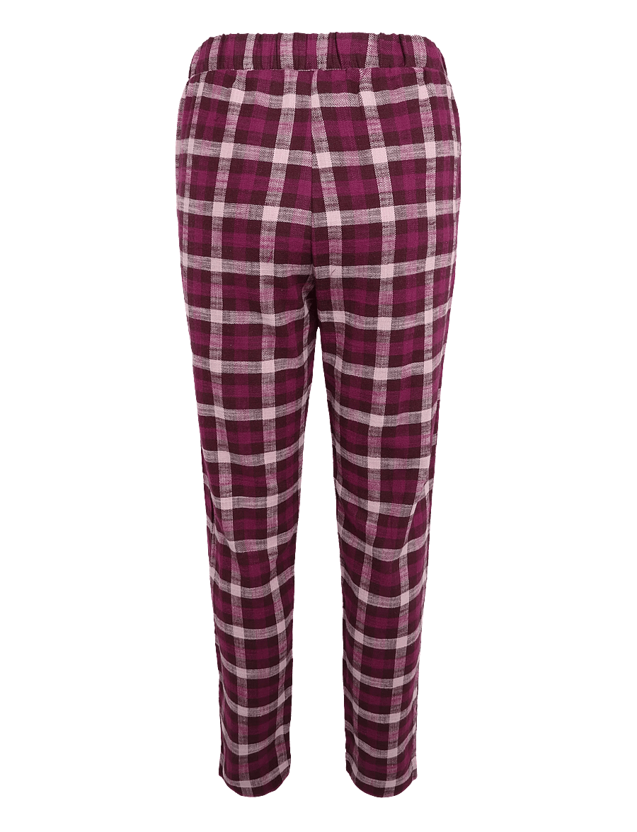 Triumph - Mix & Match Tapered Trouser Flannel - pidžaamapüksid - pink - dark combination - 2