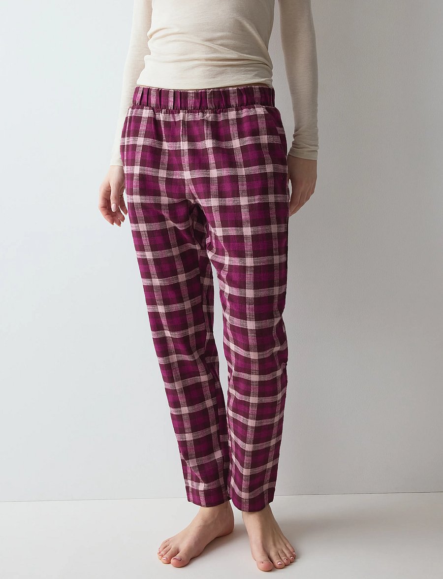 Triumph - Mix & Match Tapered Trouser Flannel - pidžaamapüksid - pink - dark combination - 0