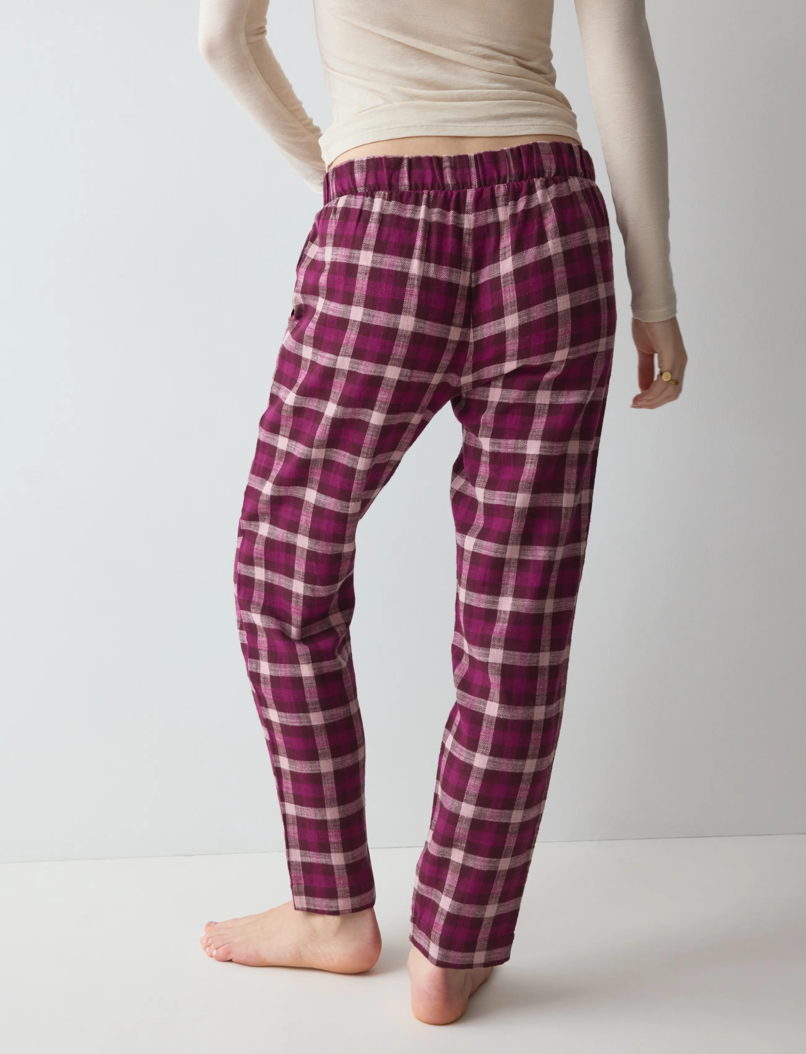 Triumph - Mix & Match Tapered Trouser Flannel 02 X - pyjama pants - pink - dark combination - 3