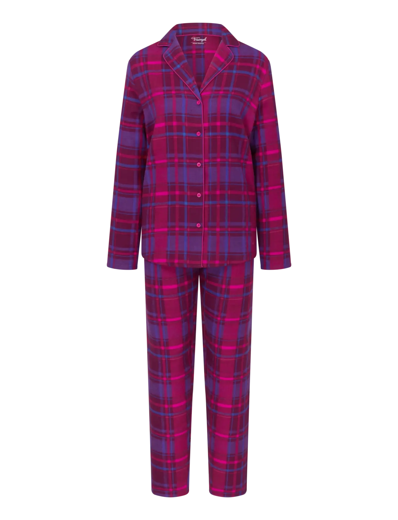 Triumph Boyfriend PW 01 X Checks - Pyjamas - RED COMBINATION / purple