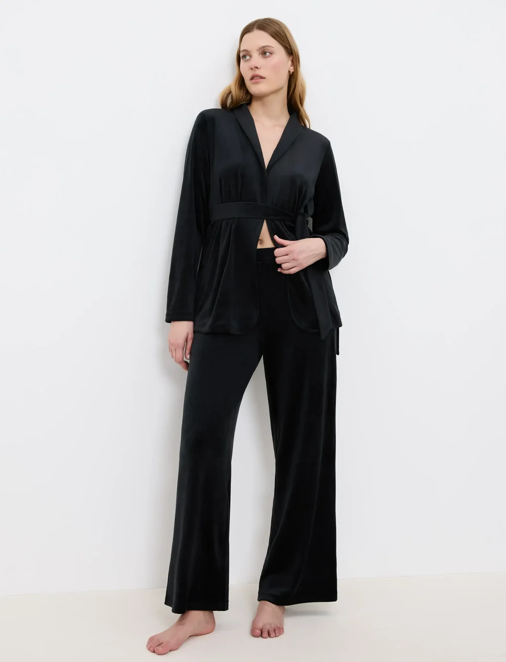 Triumph - Sensual Velour Wide Leg Trousers 01 - ikdienas stils - black - 4