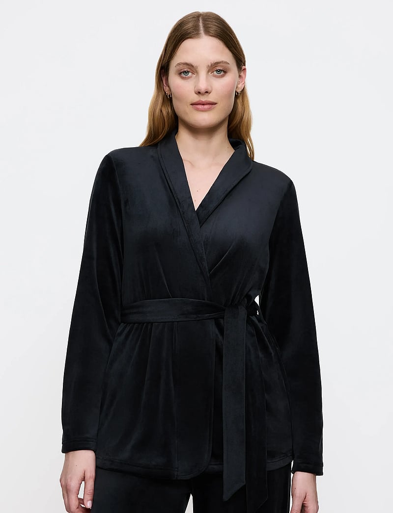 Triumph - Sensual Velour Robe Top 01 - bademäntel - black - 0