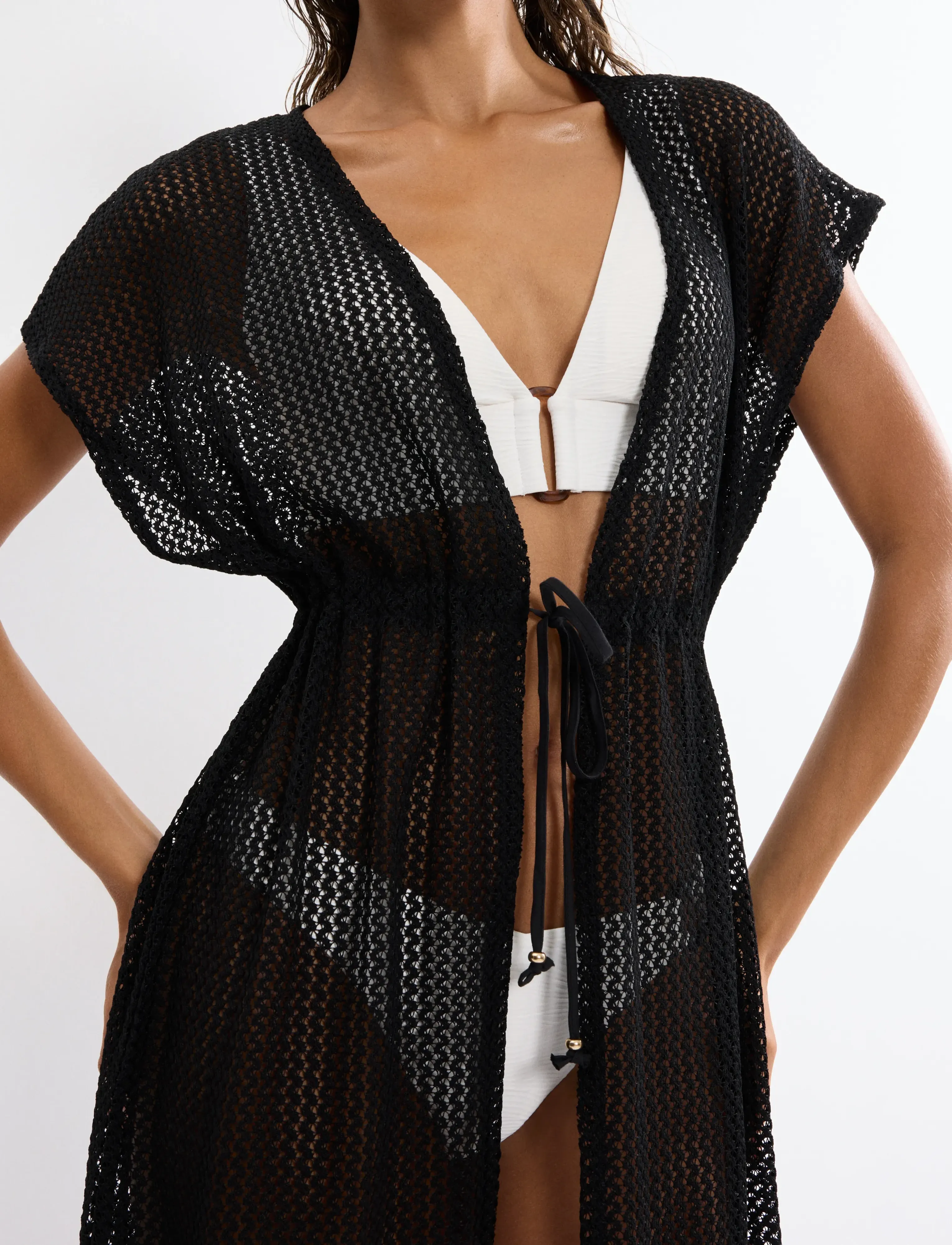 Triumph - Beach MyWear Crochet Kimono - beachwear - black - 3