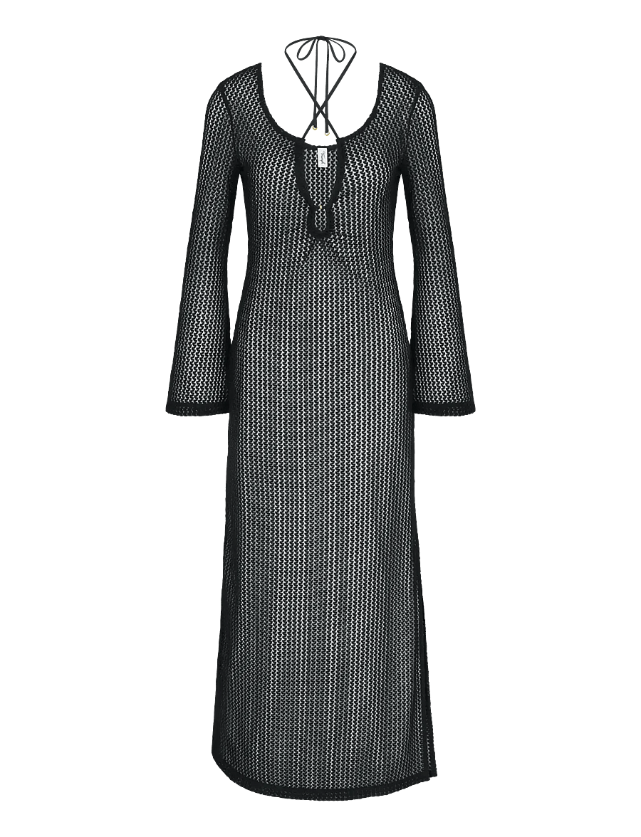 Triumph - Beach MyWear Crochet Long Dress LSL - strandtøj - black - 1