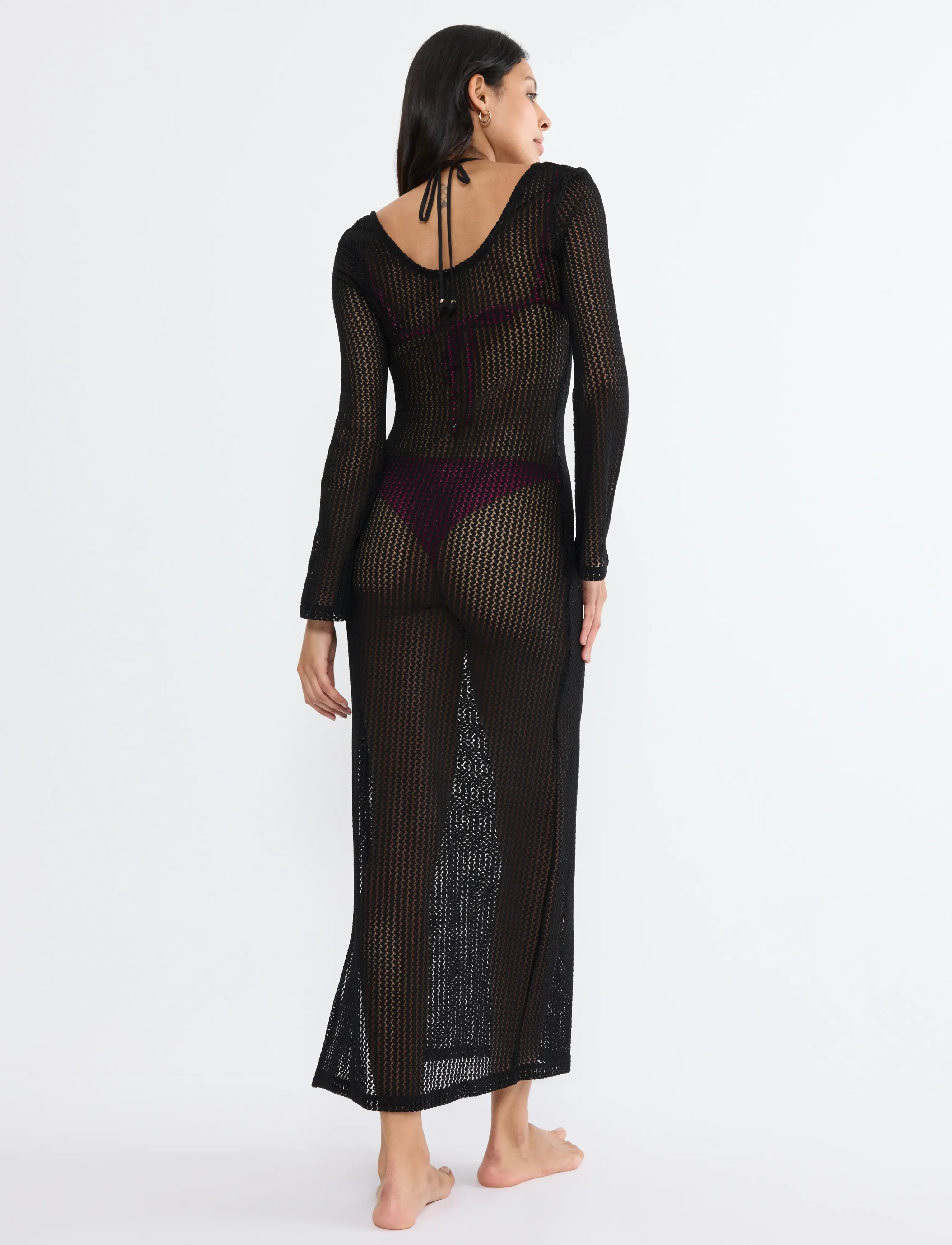 Triumph - Beach MyWear Crochet Long Dress LSL - strandtøj - black - 2