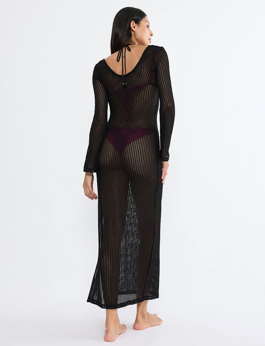 Triumph - Beach MyWear Crochet Long Dress LSL - strandtøj - black - 2