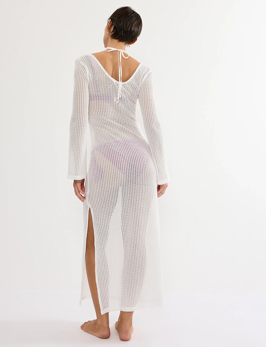 Triumph - Beach MyWear Crochet Long Dress LSL - strandmode - silk white - 2