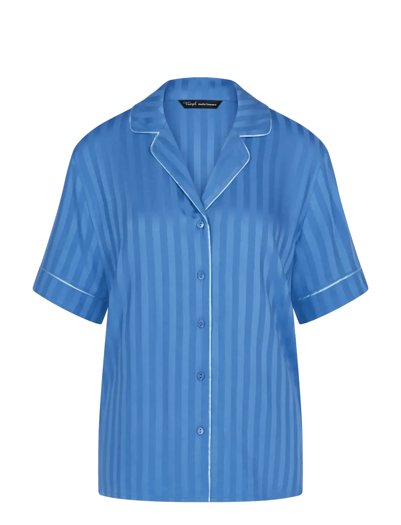 TRIUMPH Amourette Jacquard Boyfriend Shirt Blau - 46 - Damen