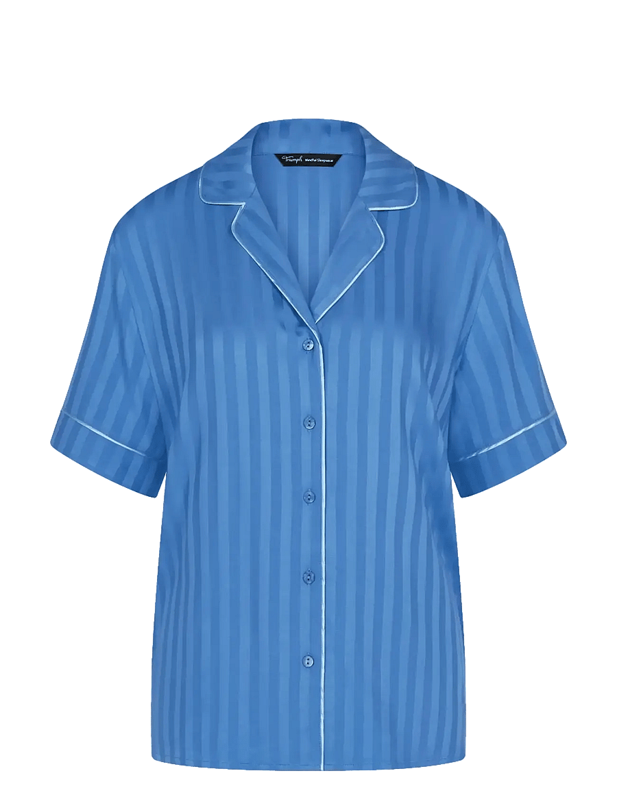 Triumph - Amourette Jacquard Boyfriend Shirt - oberteile - ciel - 1