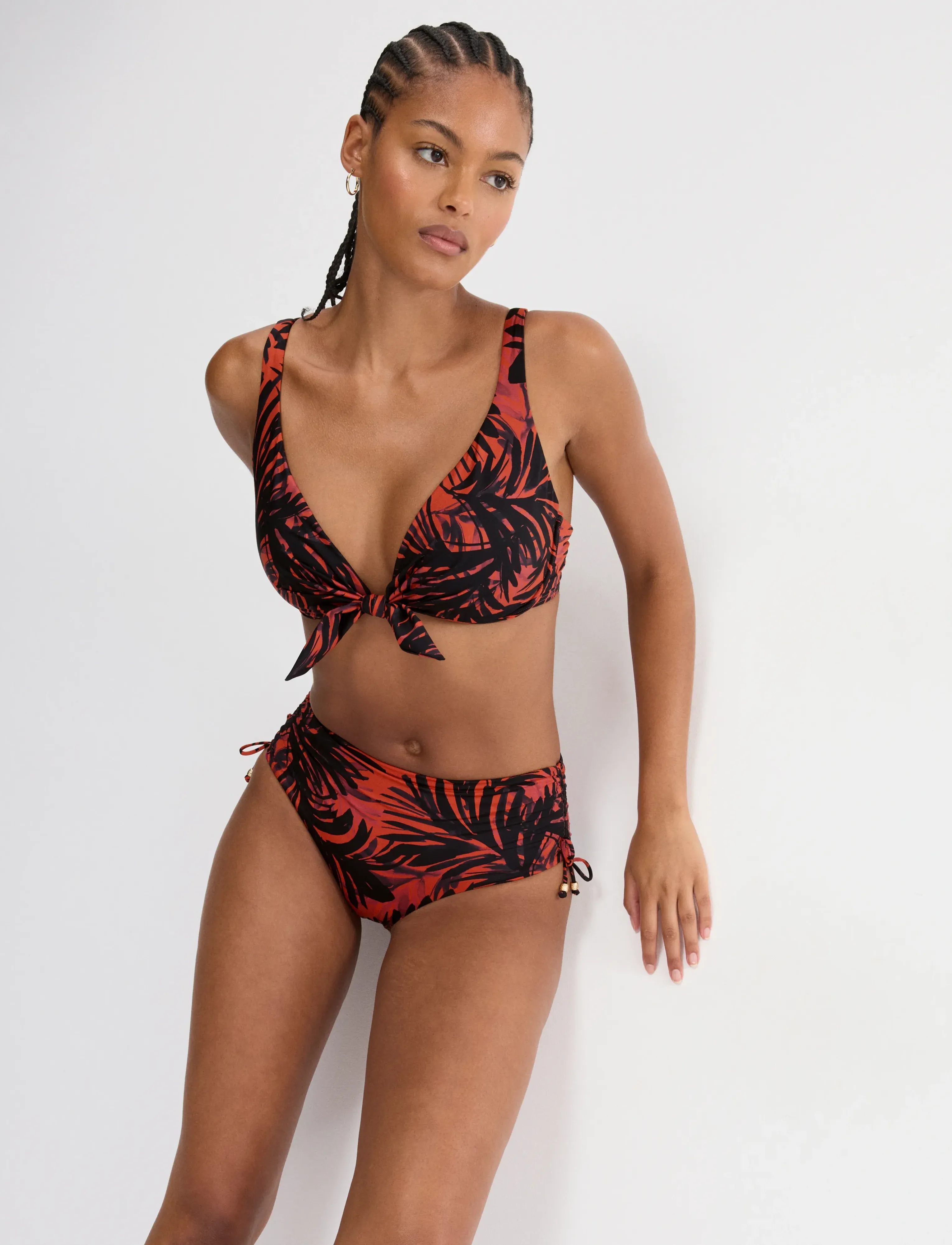 Triumph - Summer Palm Maxi - side tie bikinis - brown - dark combination - 4