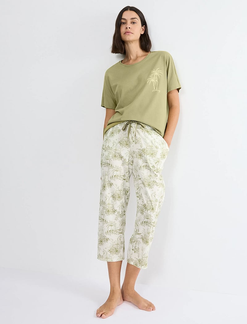 Triumph - Mix & Match 7/8 Trousers 02 - pyjama pants - green - light combination - 3