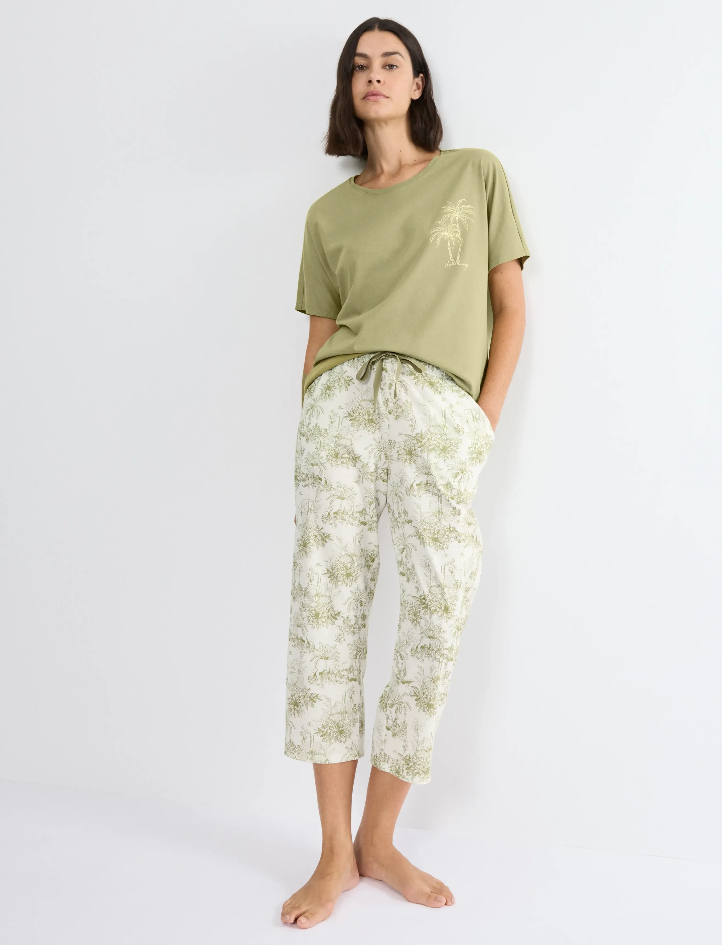 Triumph - Mix & Match 7/8 Trousers 02 - pyjamahose - green - light combination - 3