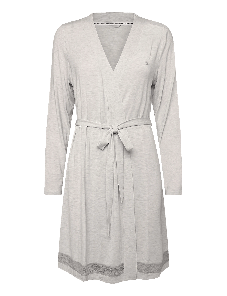 Triumph - Comfort Allure Robe - bademäntel - light grey melange - 1