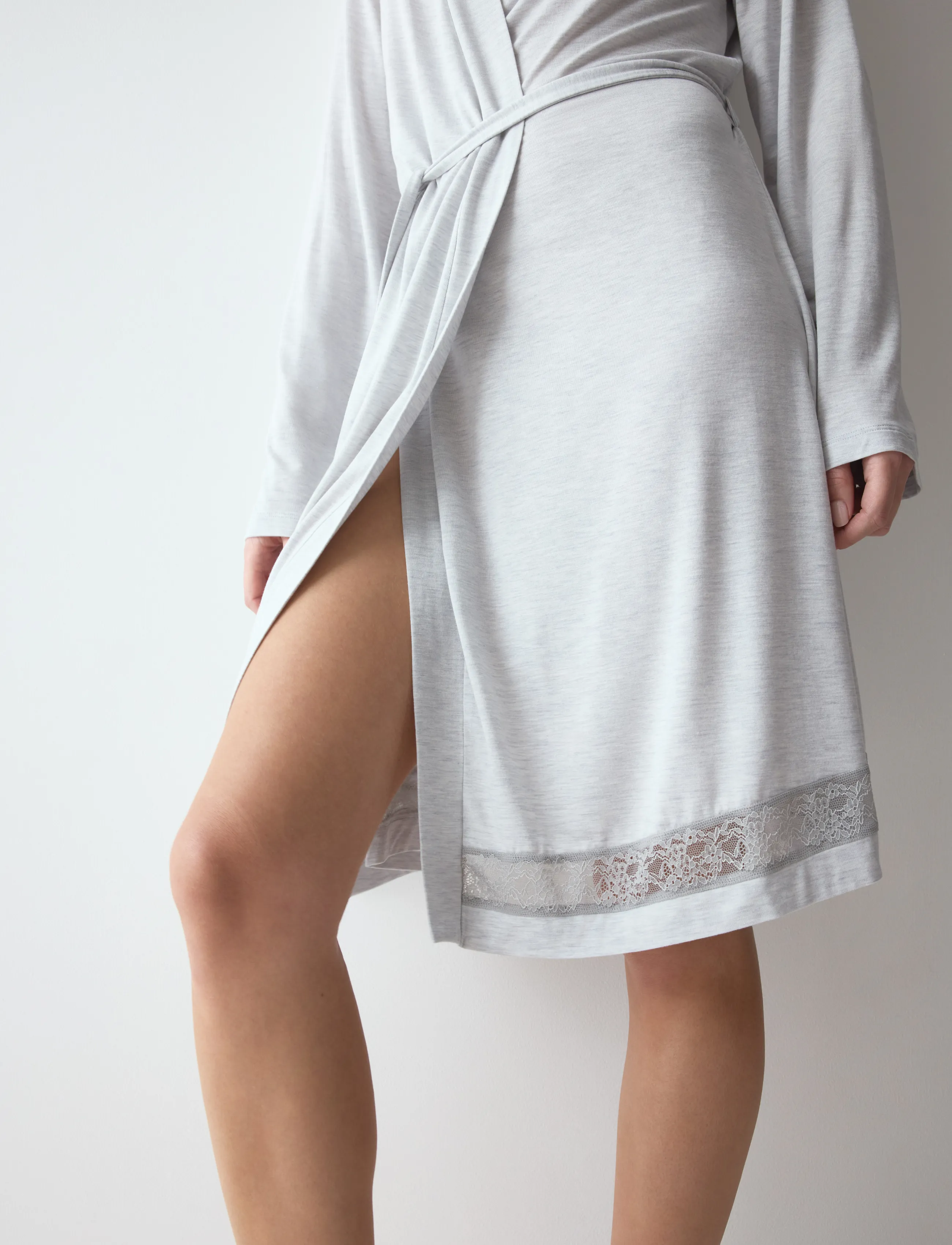 Triumph - Comfort Allure Robe - robes - light grey melange - 4