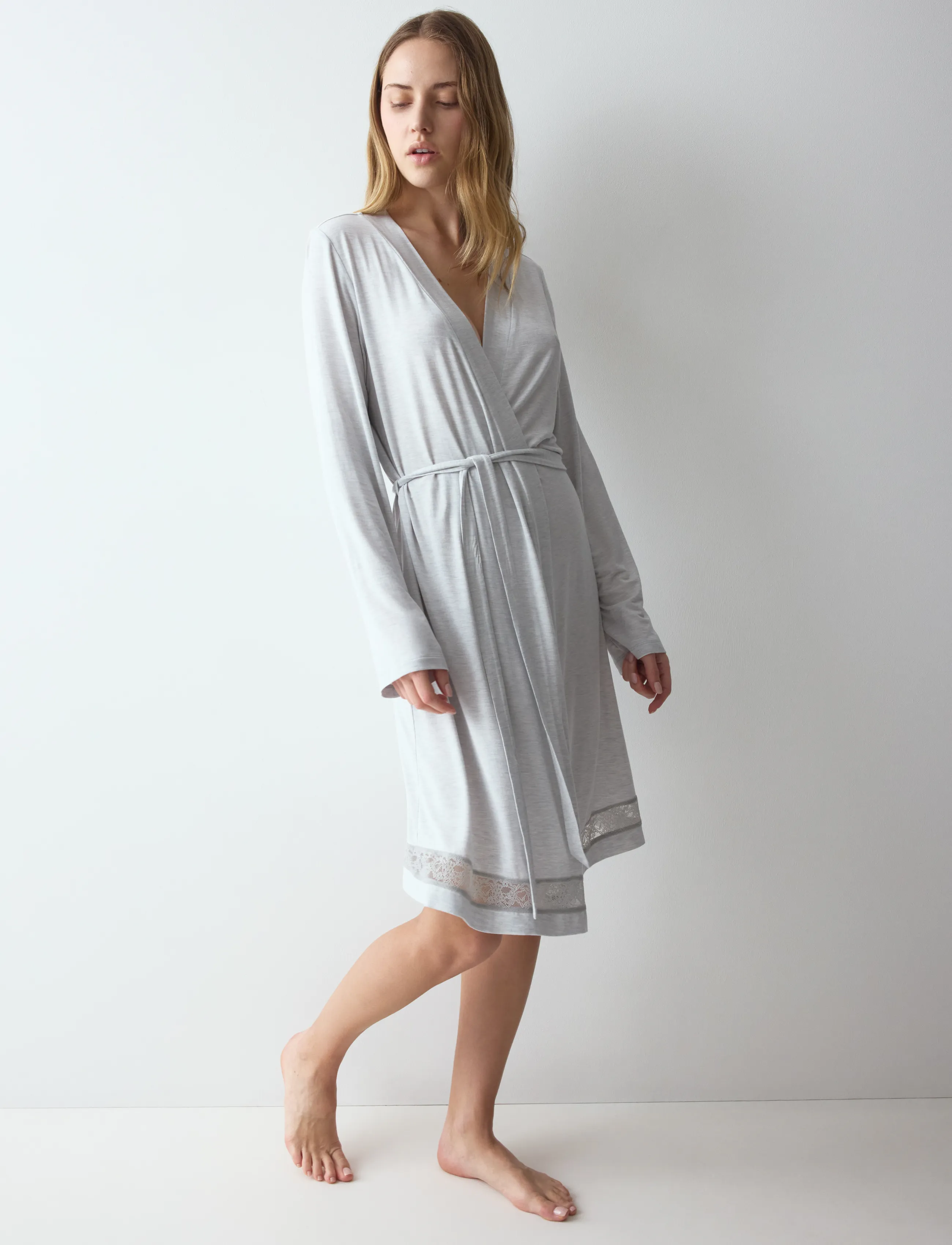 Triumph - Comfort Allure Robe - robes - light grey melange - 5